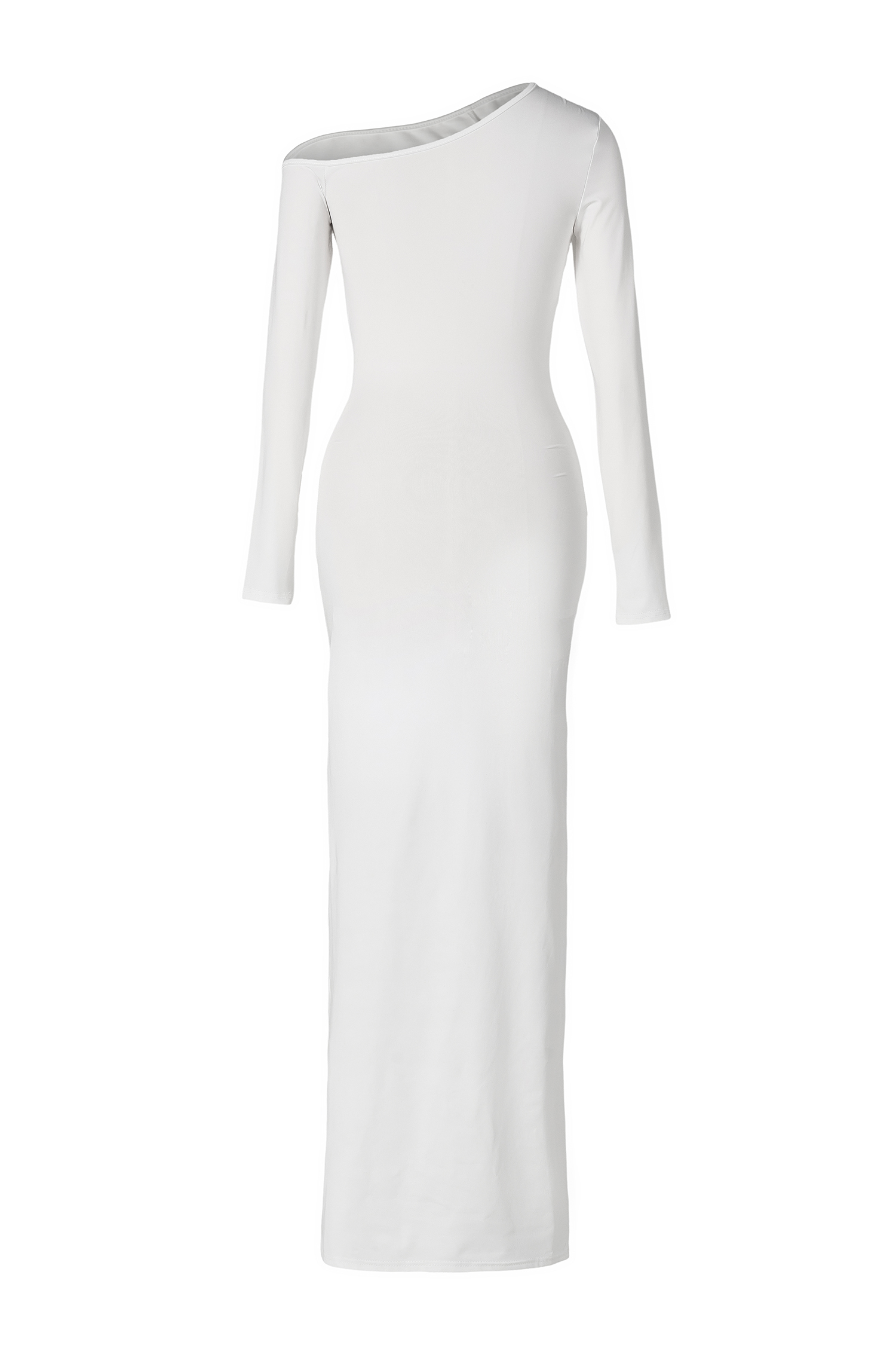 Solid Knotted Long Sleeve Maxi Dress