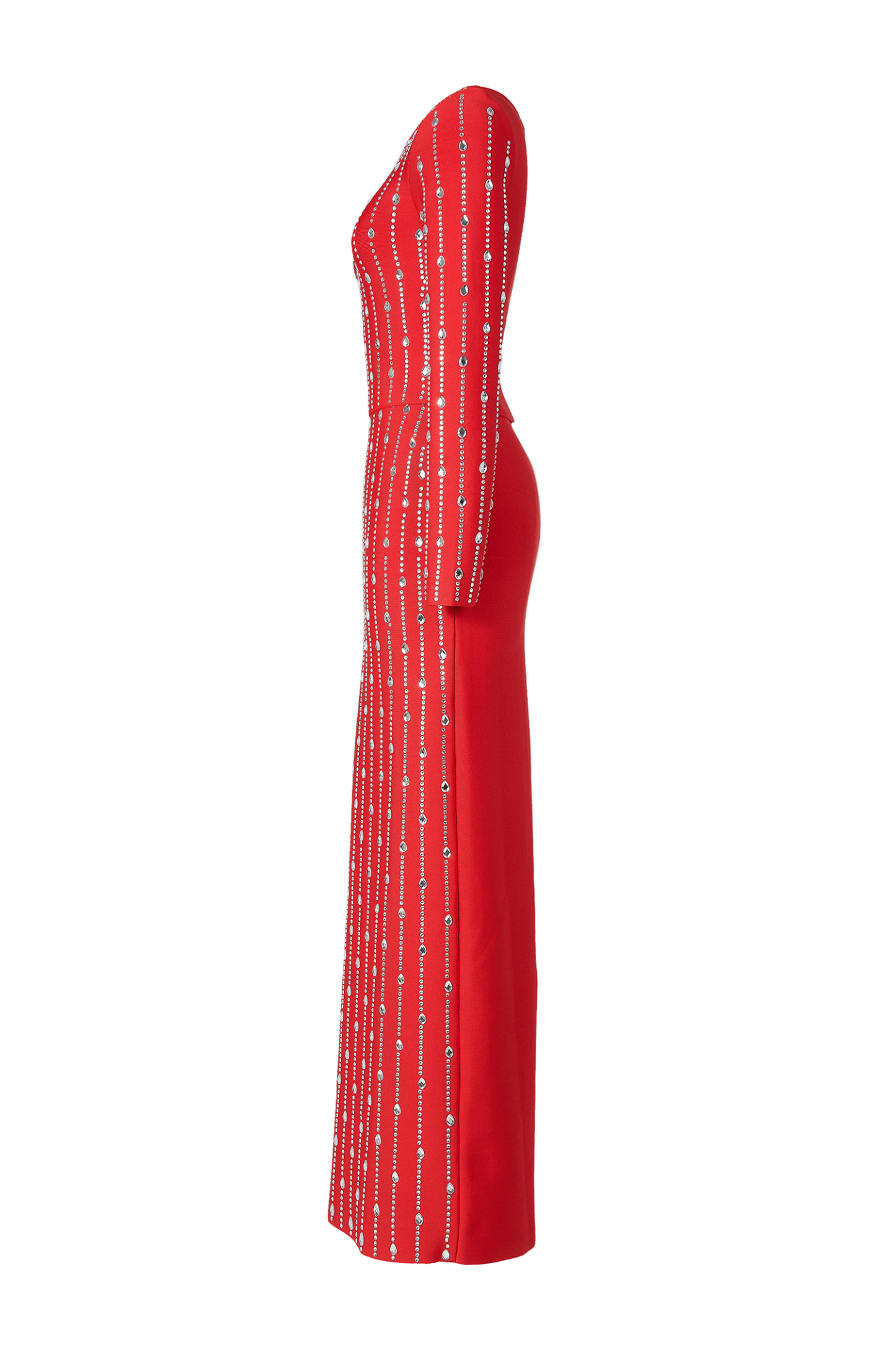 Bandage Rhinestone Top & Low Waist Maxi Skirt Set