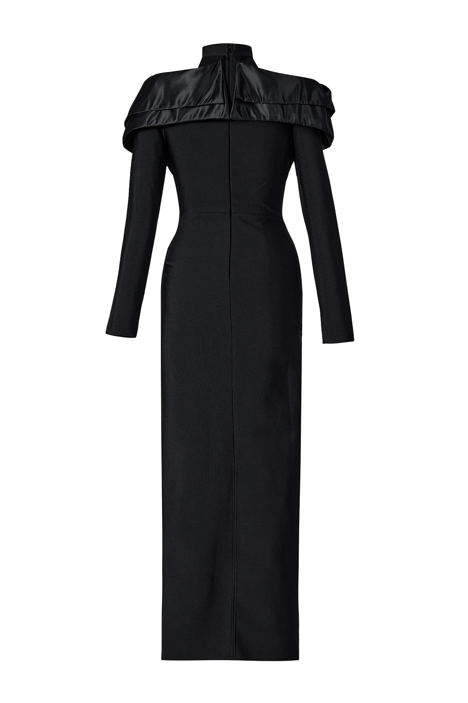 Bandage Splicing Satin  Rhinestone  Maxi Dress