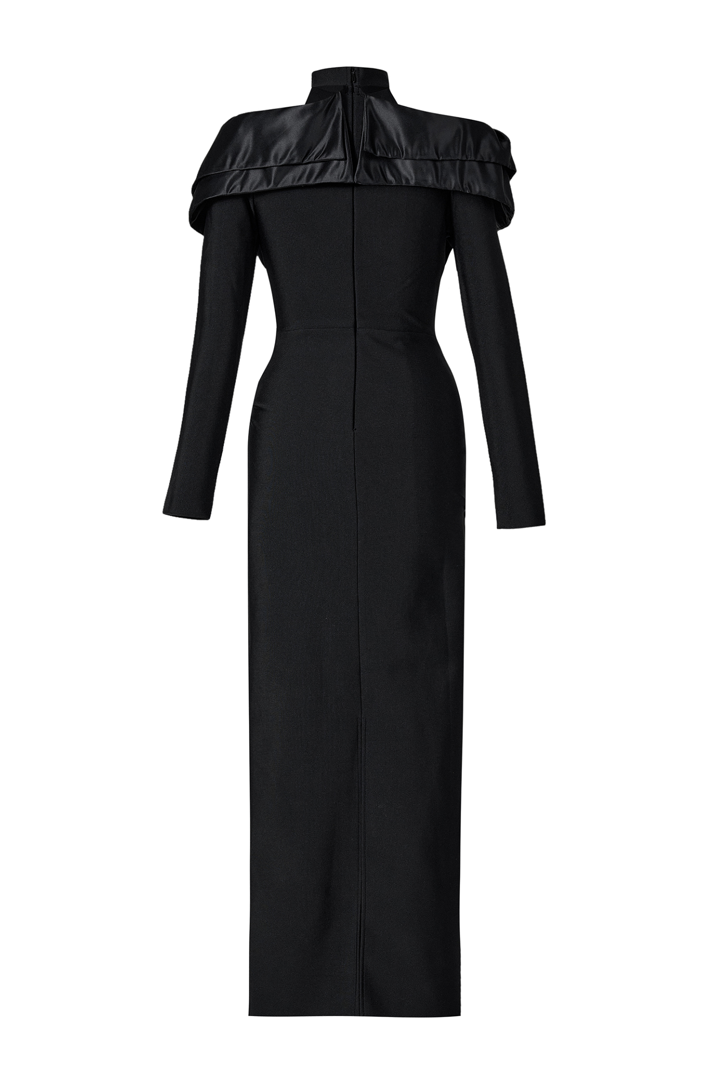 Bandage Splicing Satin  Rhinestone  Maxi Dress