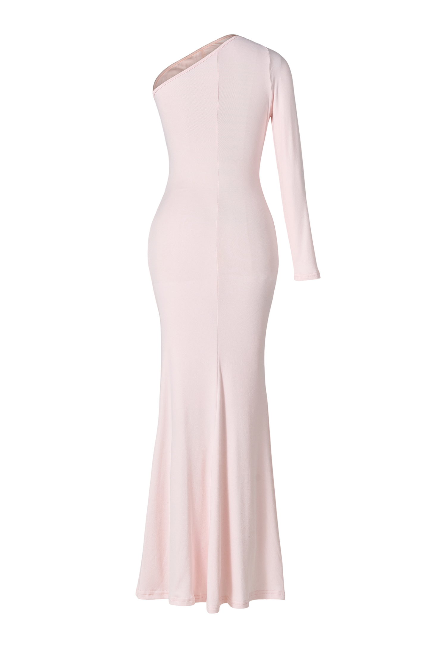 Solid One Shoulder Cut-Out Maxi Dress