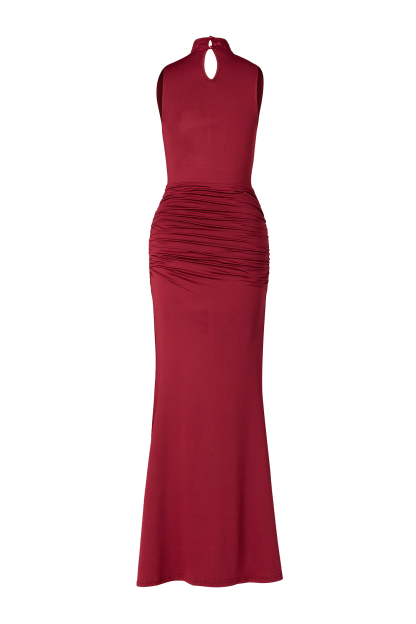 Lace Splicing Jersey Halter Neck With Gloves