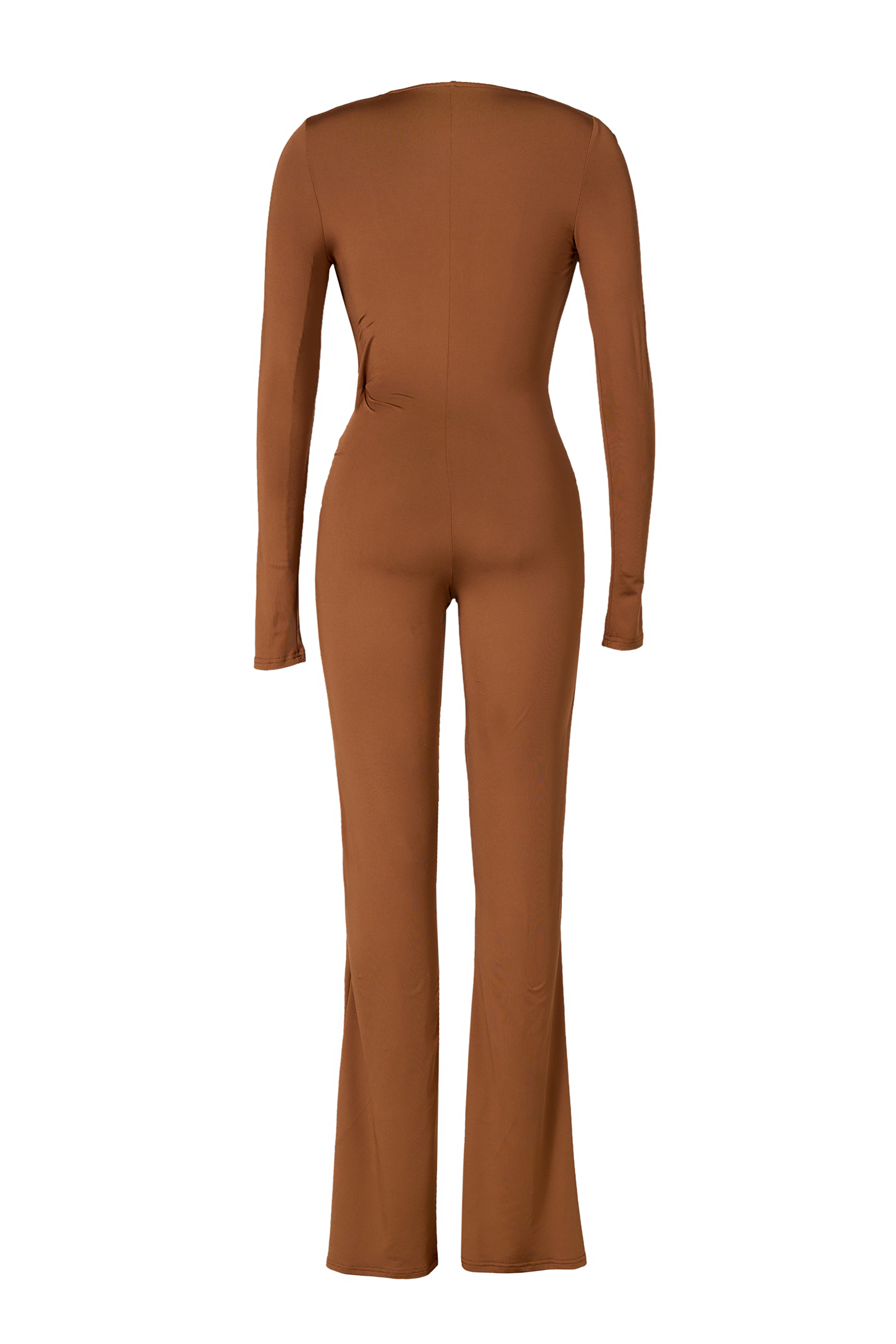 Long Sleeve V-Neck Hight Waist Jumpsuit