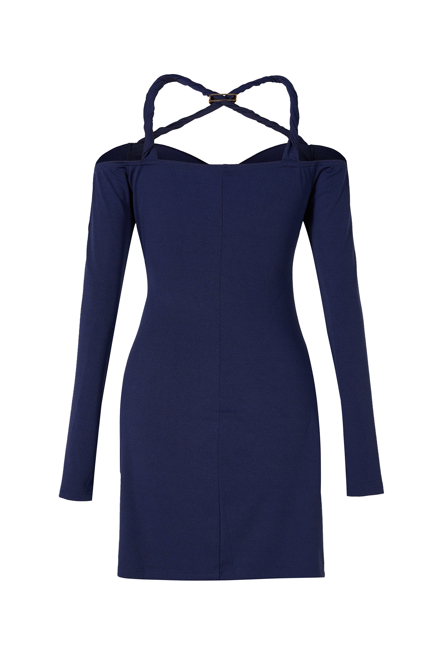 Off-Shoulder Long Sleeve Cut-Out Mini Dress – Violet Aurora