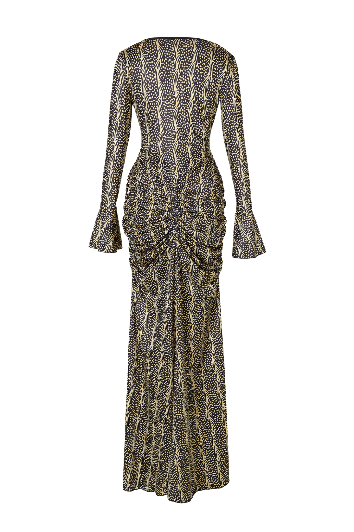 Jersey Abstract Print Long Sleeve Maxi Dress