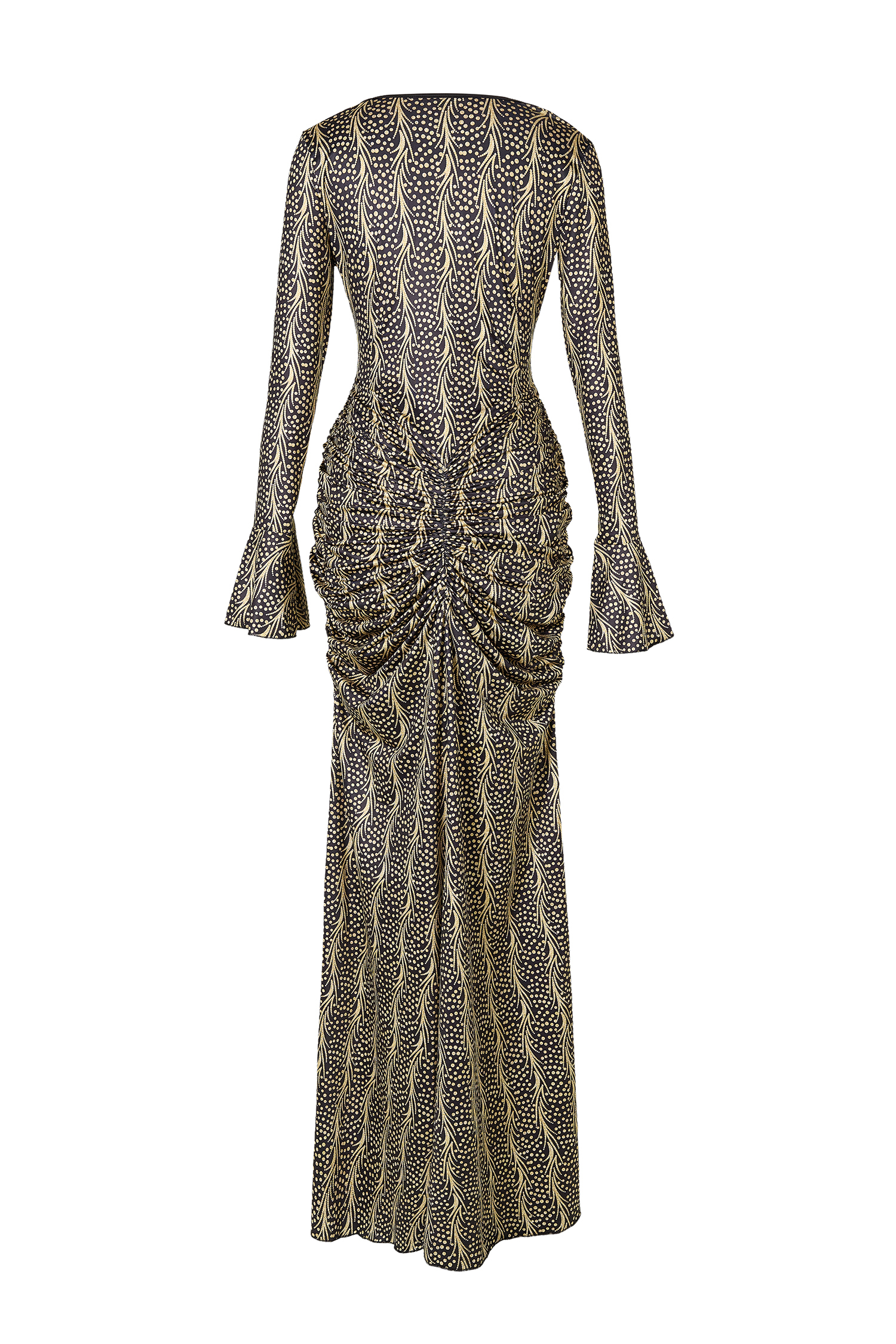 Jersey Abstract Print Long Sleeve Maxi Dress