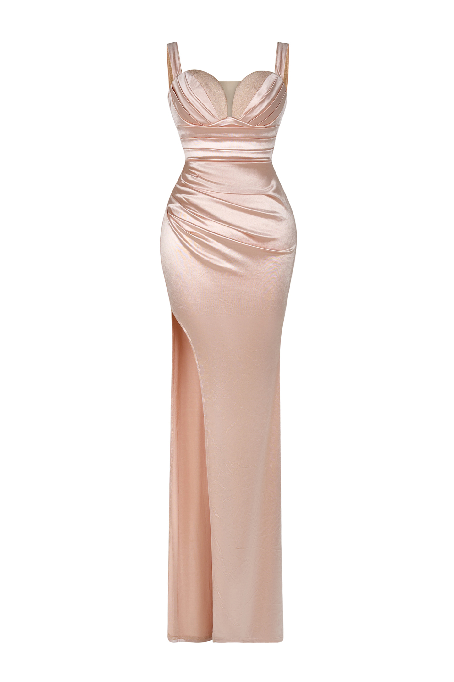 Off-Shoulder Sweetheart Neck Pleated Maxi Dress