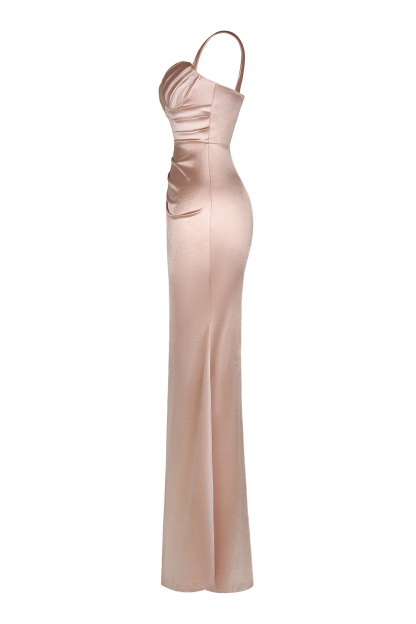 Off-Shoulder Sweetheart Neck Pleated Maxi Dress