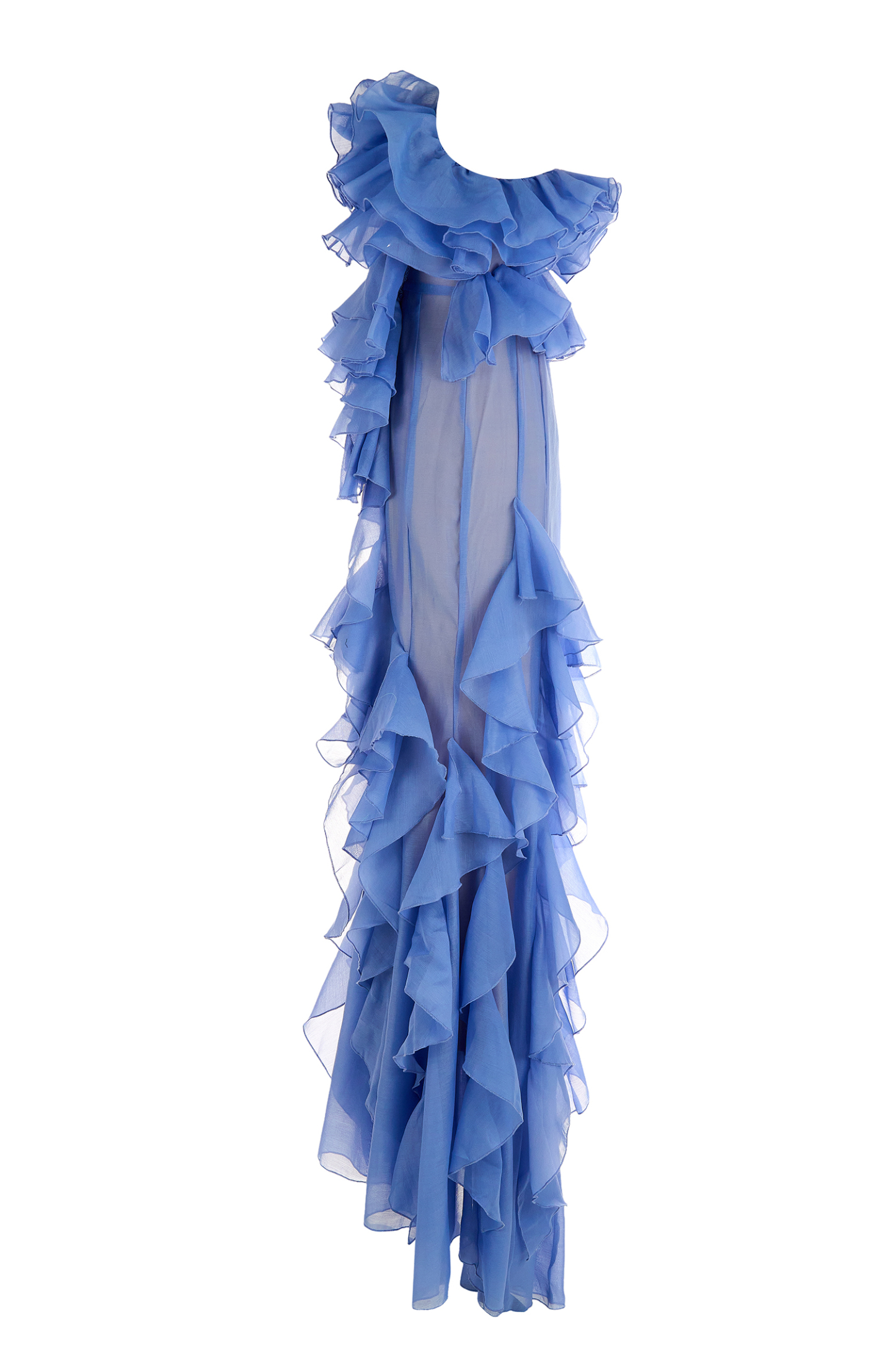 Chiffon Ruffle Off-Shoulder Maxi Dress