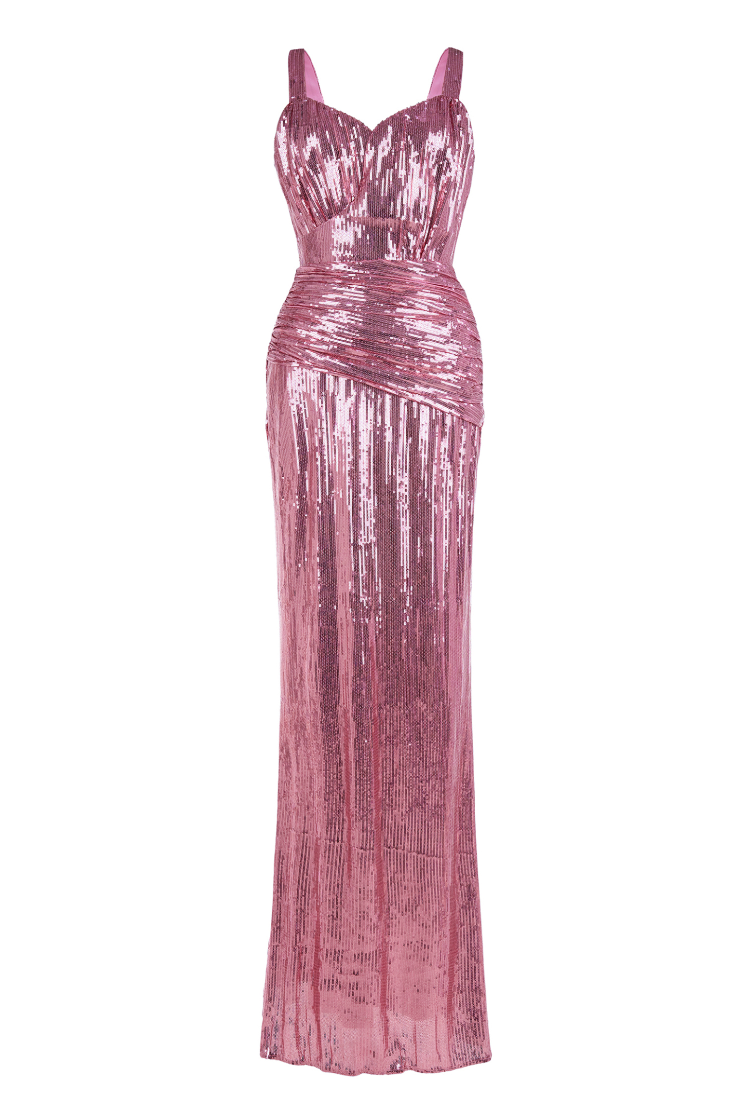Solid Sequin Sleeveless Maxi Dress