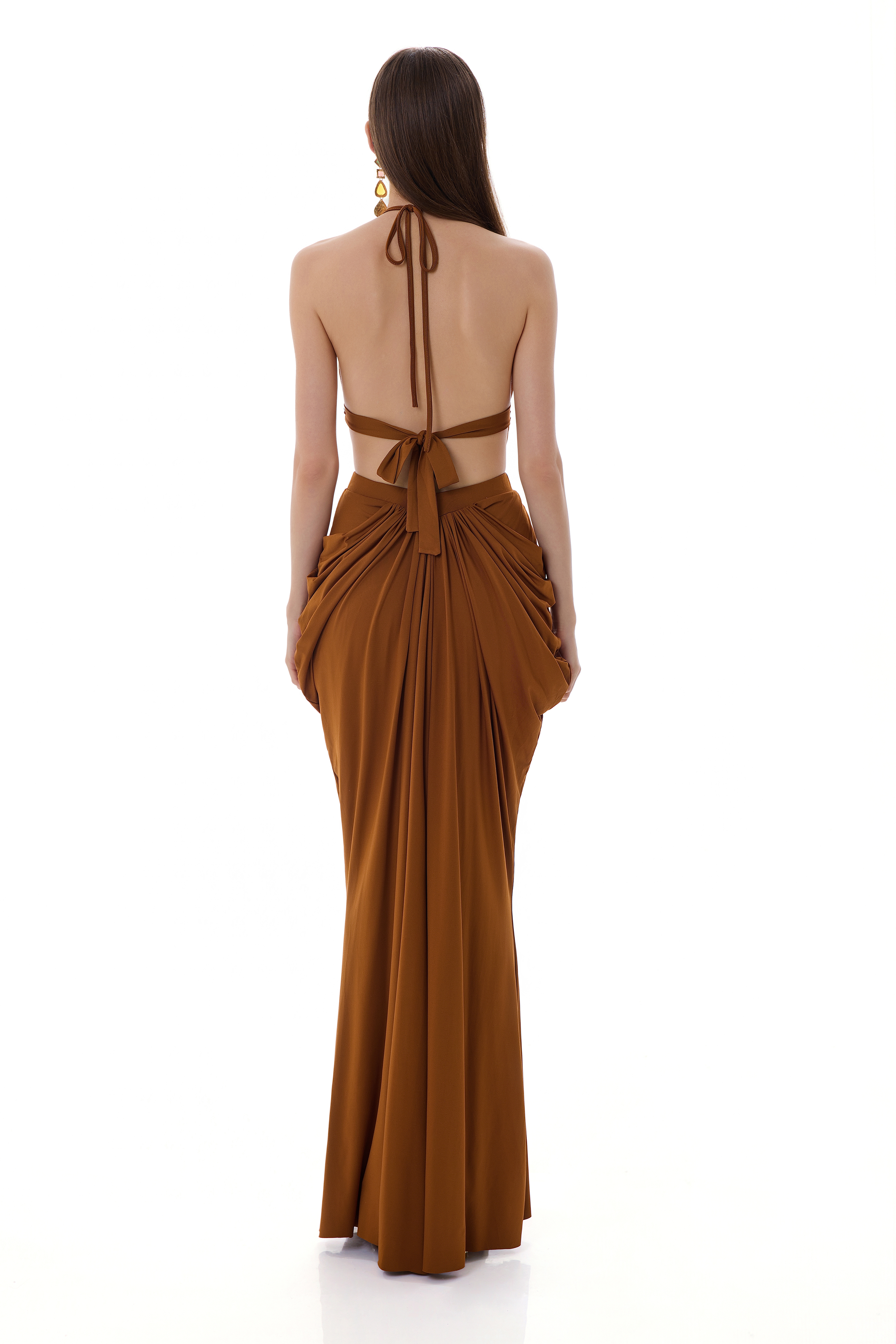 Jersey Sequin Slit Maxi Dress