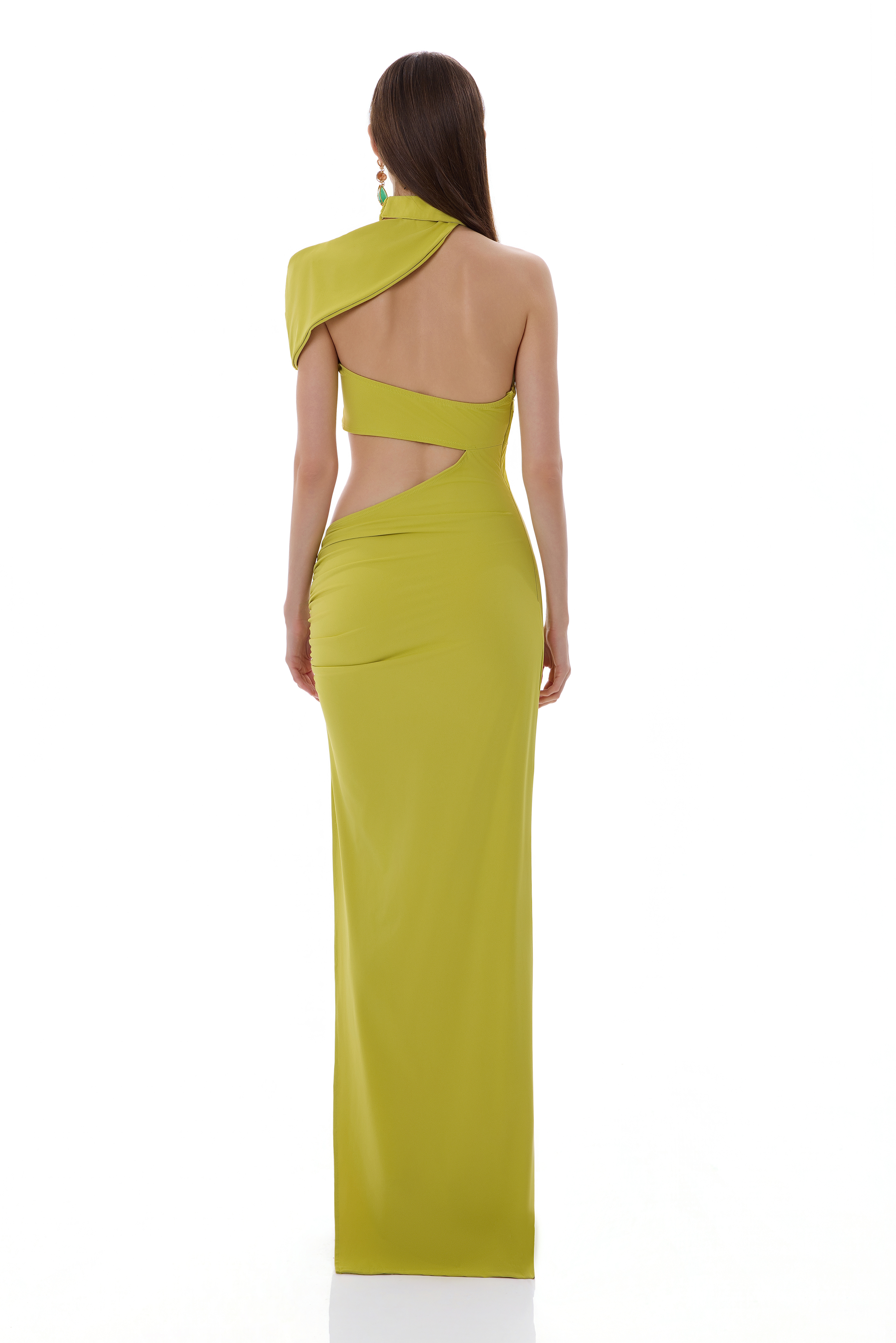 Halter Neck Asymmetrical Cut-Out Maxi Dress