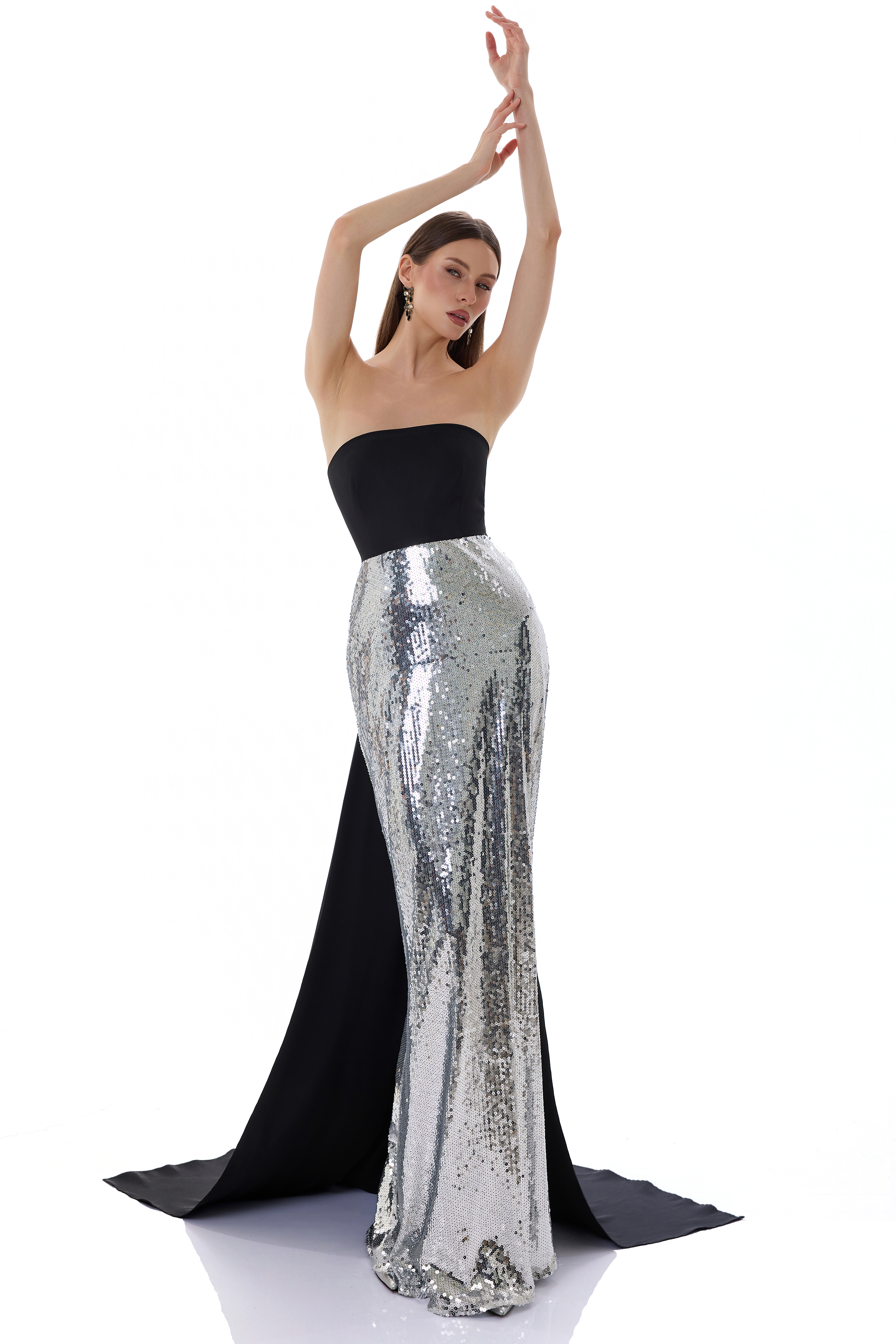 Sequin Splicing Off Shoulder Maxi Dress