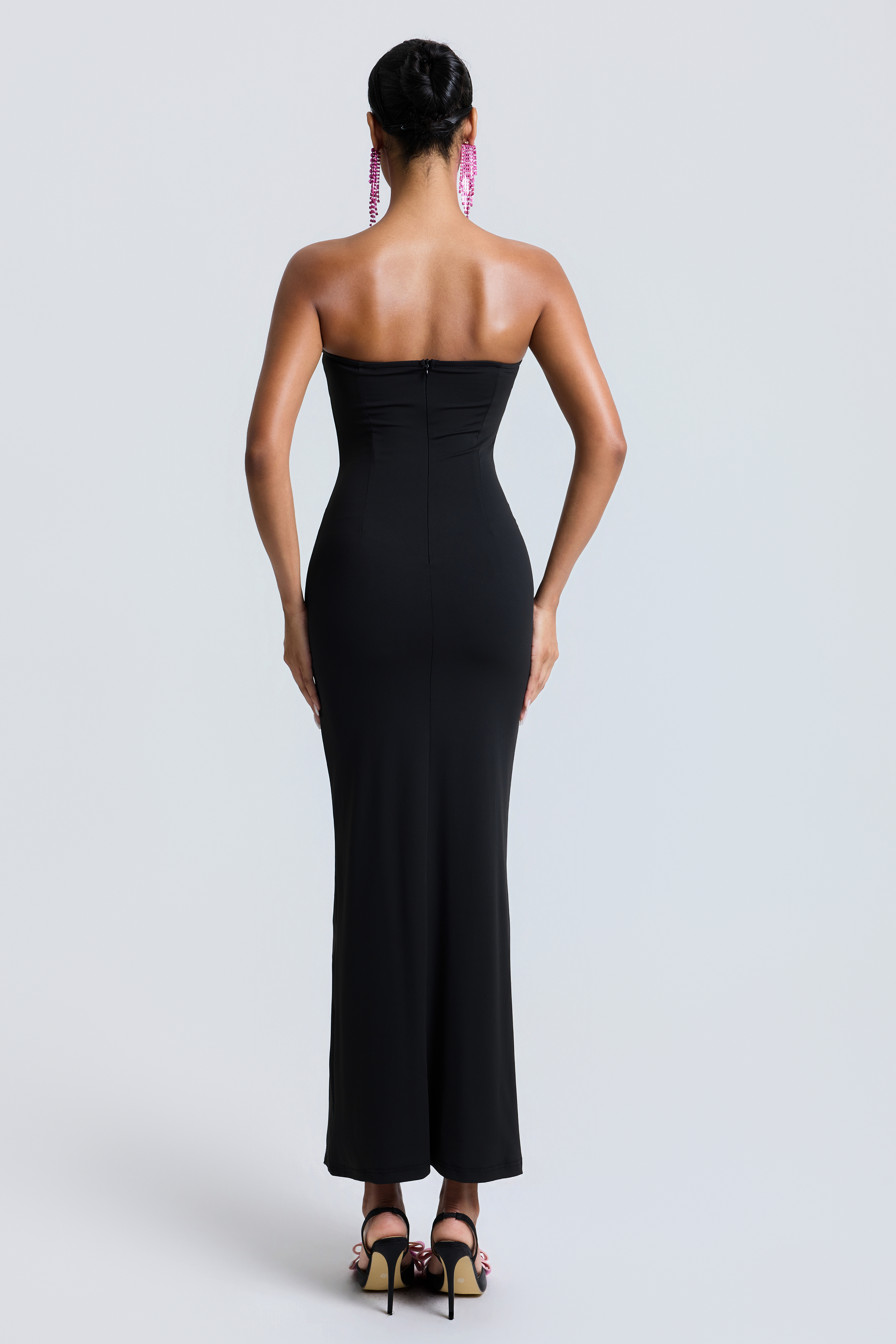 Sequin Splicing Satin Off-Shoulder Maxi Dress