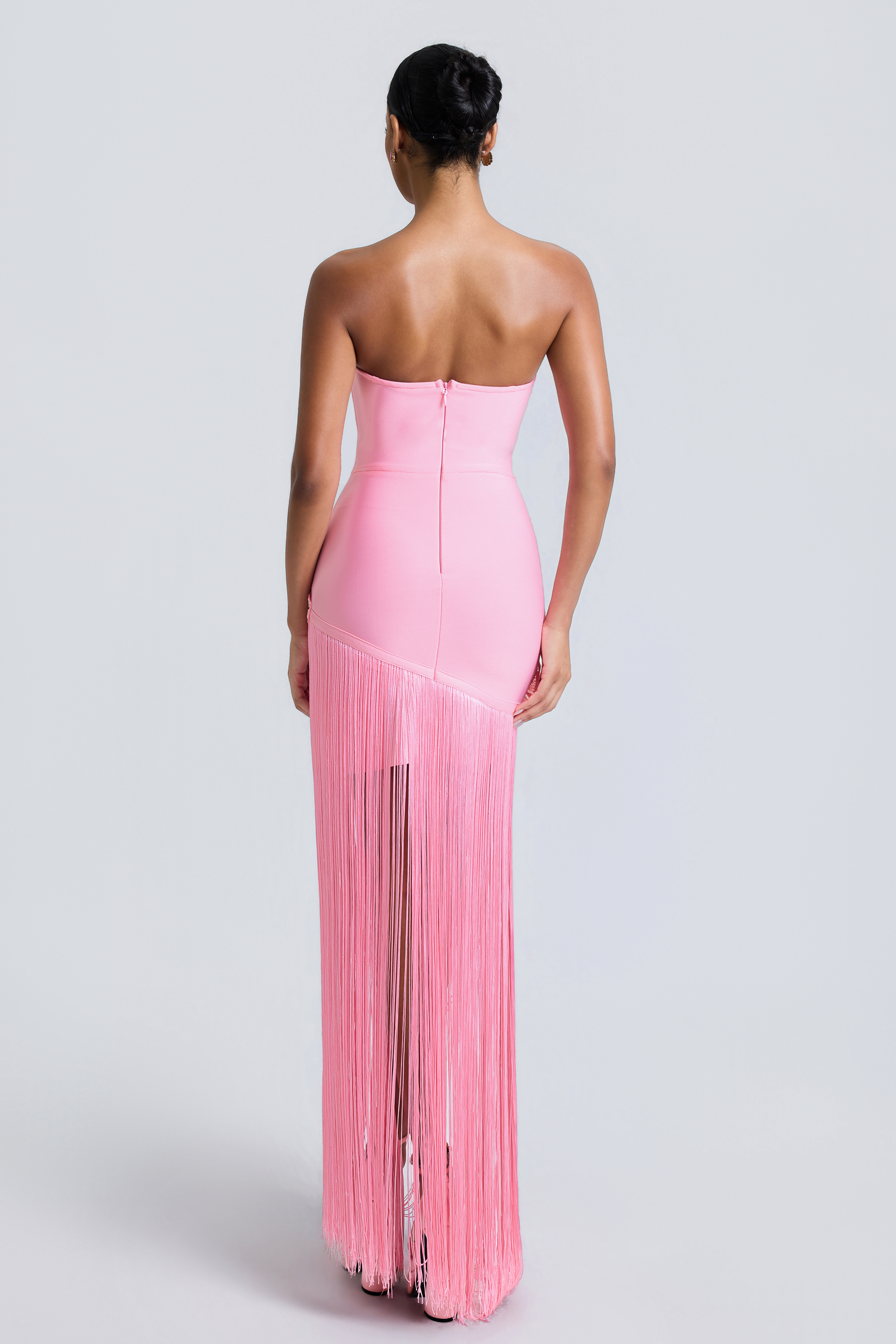 Beaded Embroidered Tassel Maxi Dress