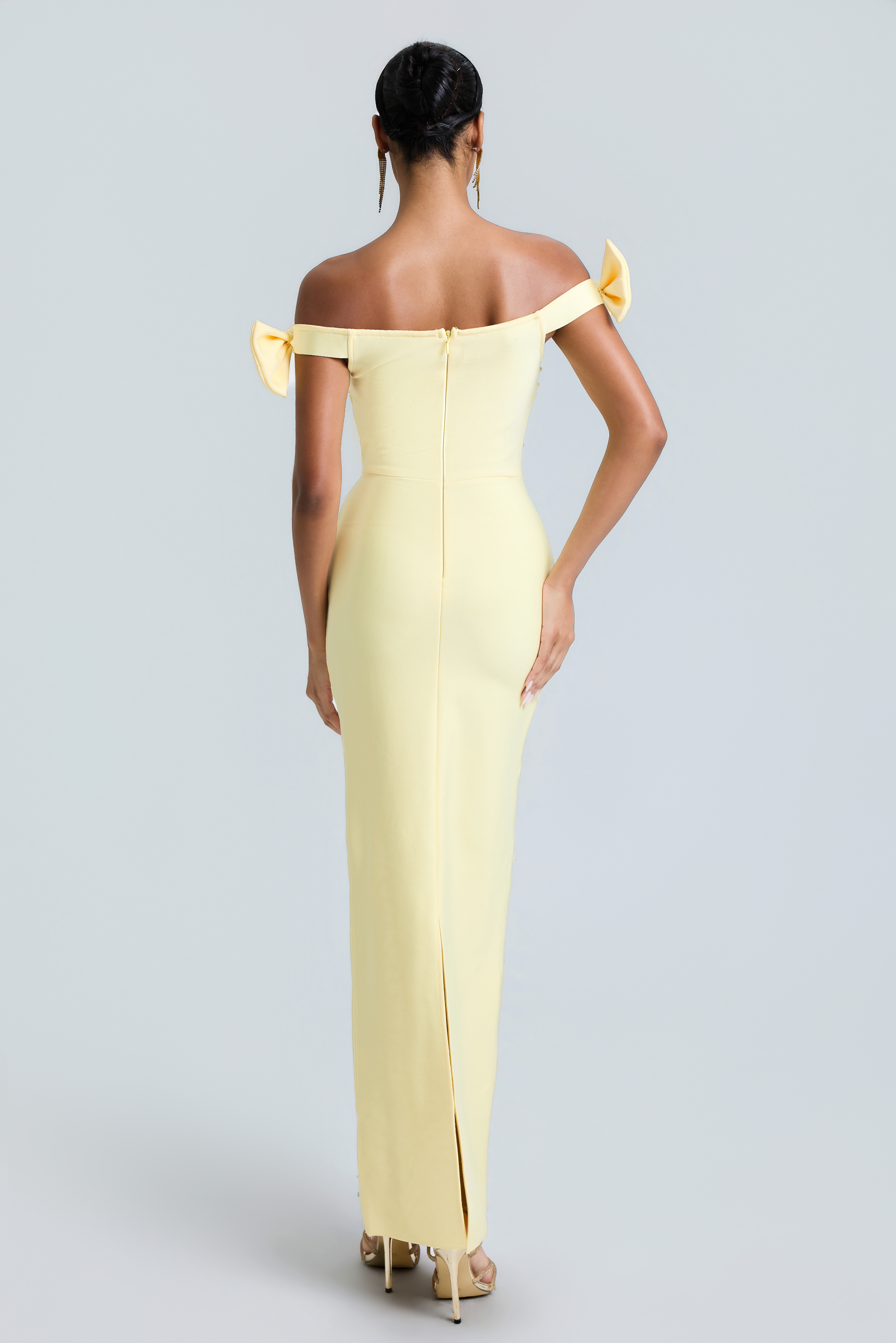 Bandage Bow Rivet Maxi Dress