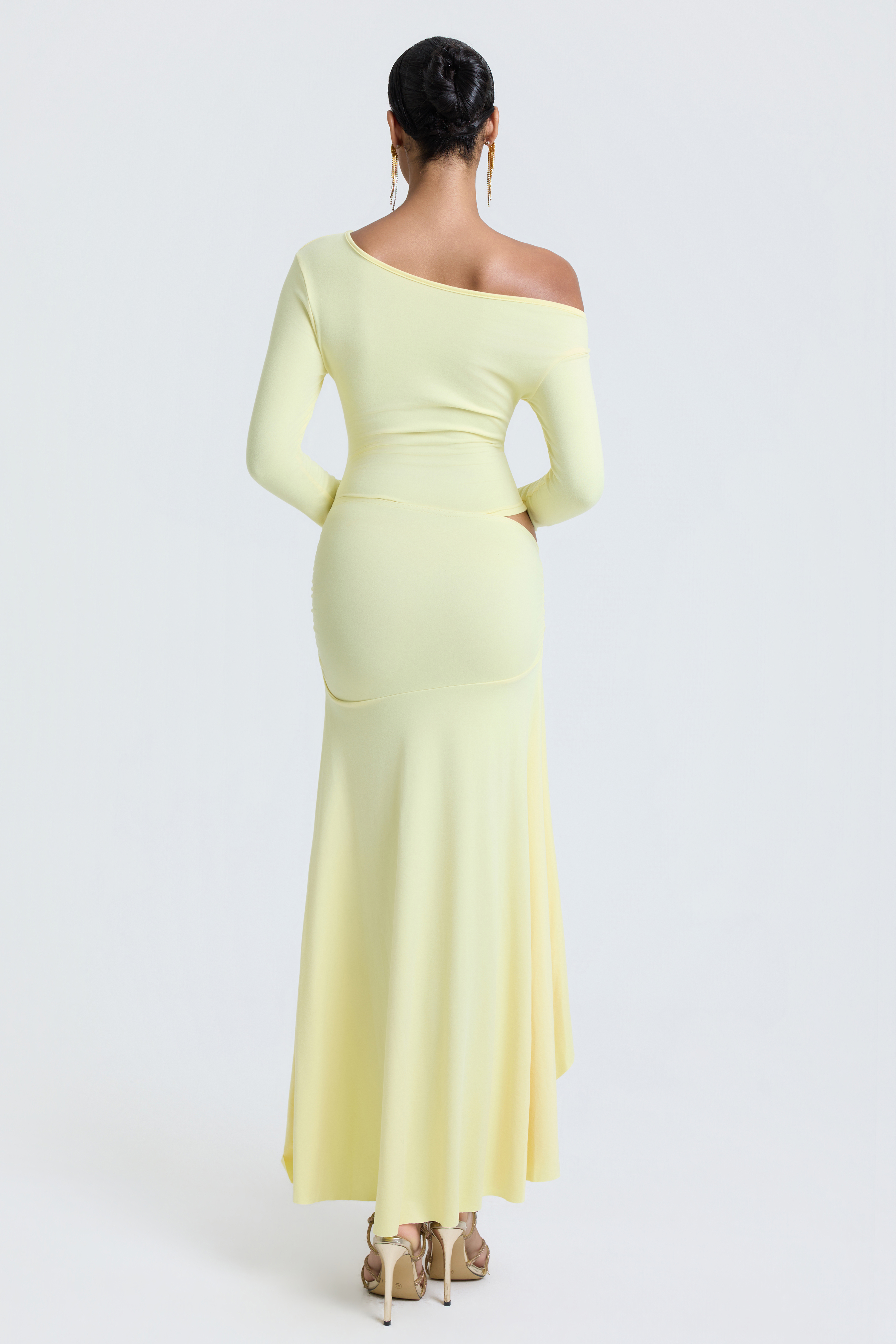 Jersey Metal Decorations Cut-Out Midi Dress