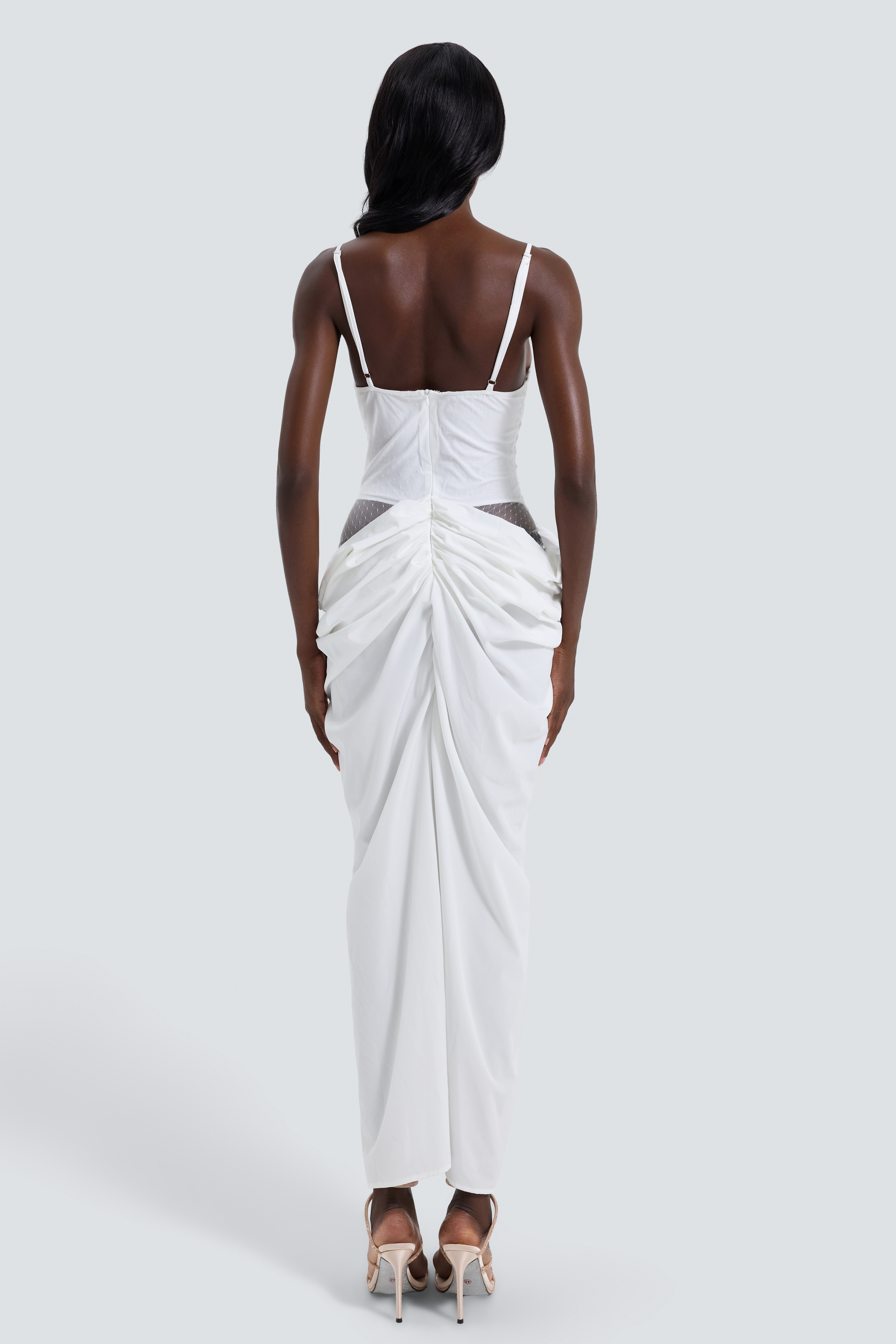 Lace See-Through Slip Maxi Dress