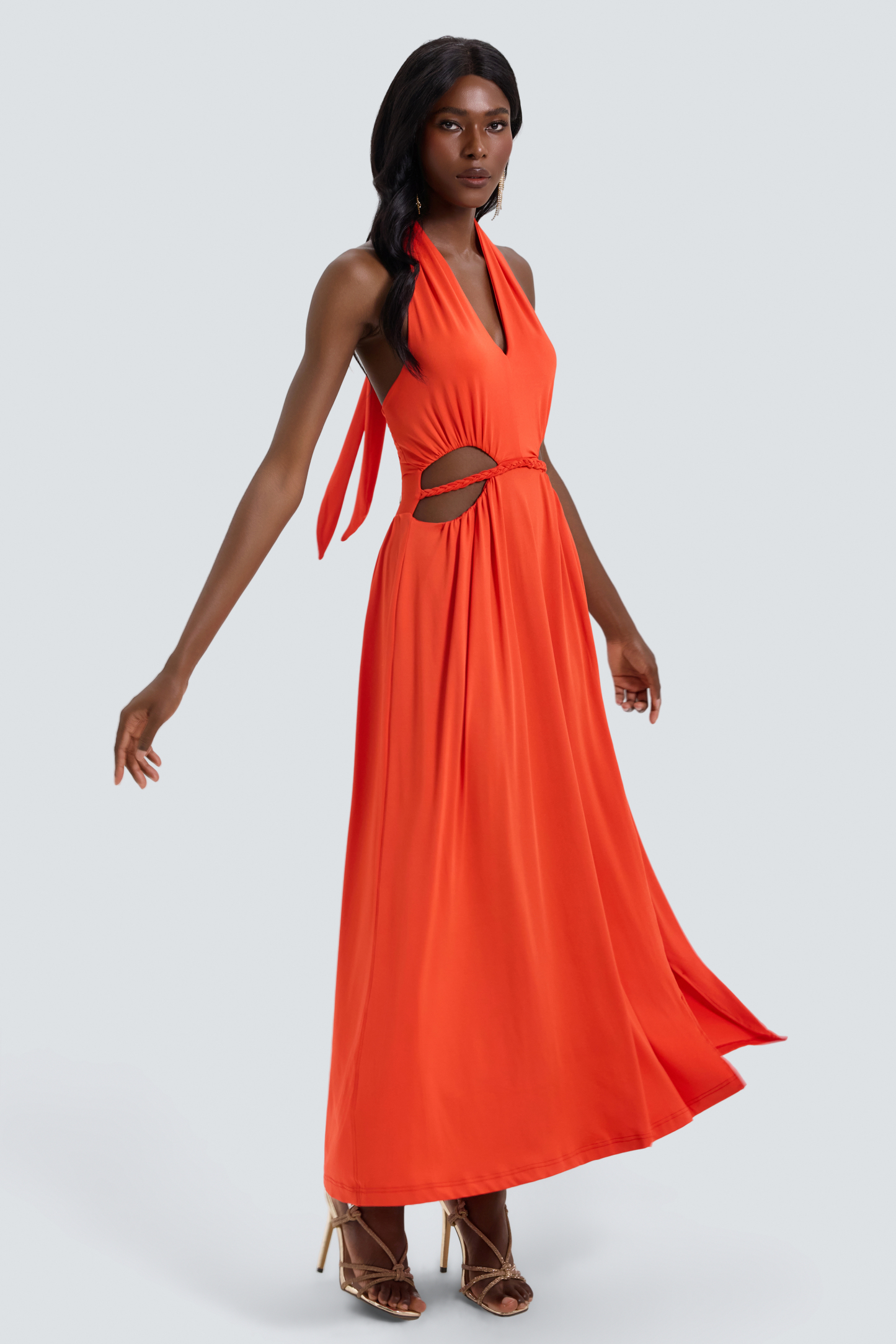 Jersey Cut-Out Slit Maxi Dress – Violet Aurora