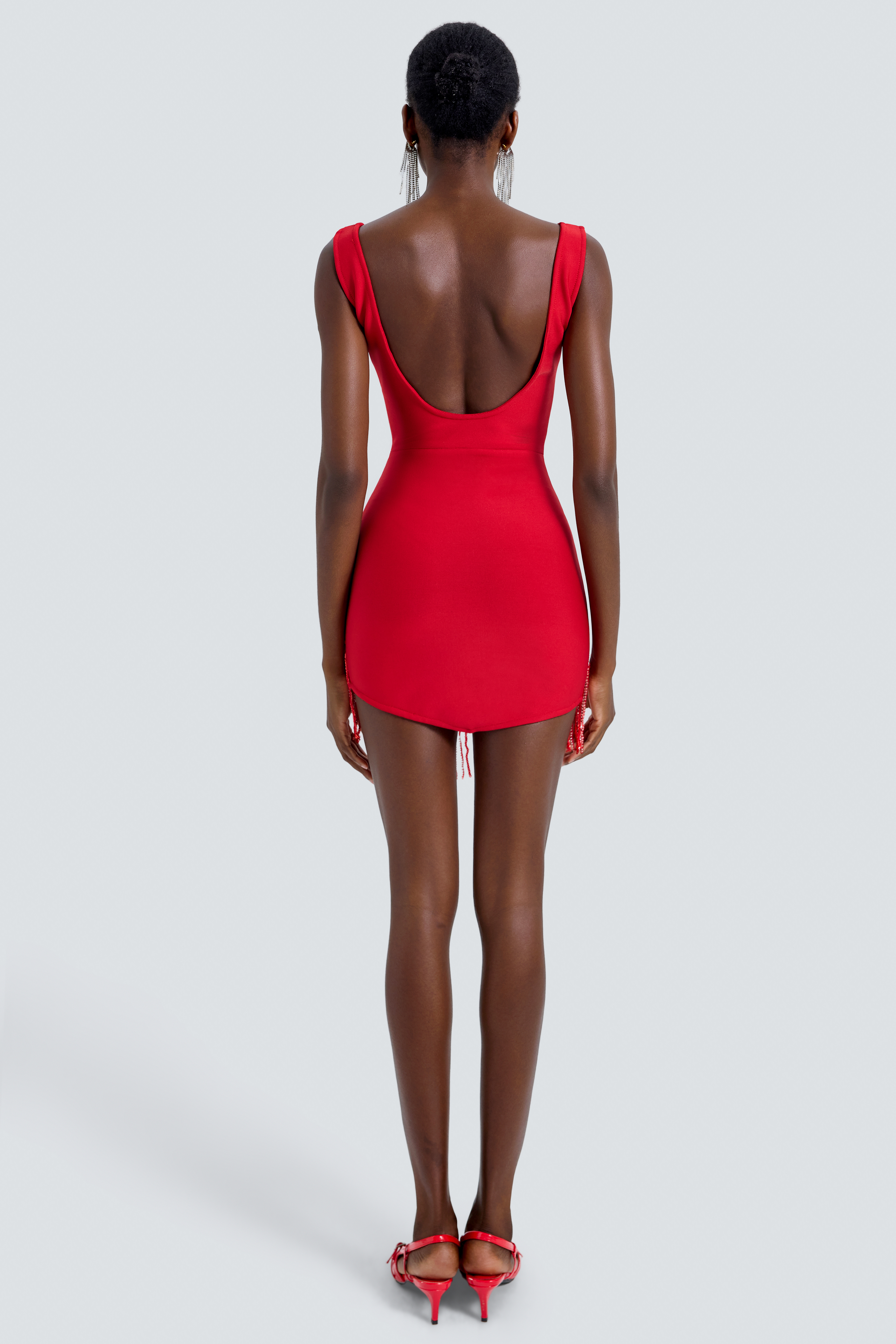 Beaded Tassel Bandage Mini Dress