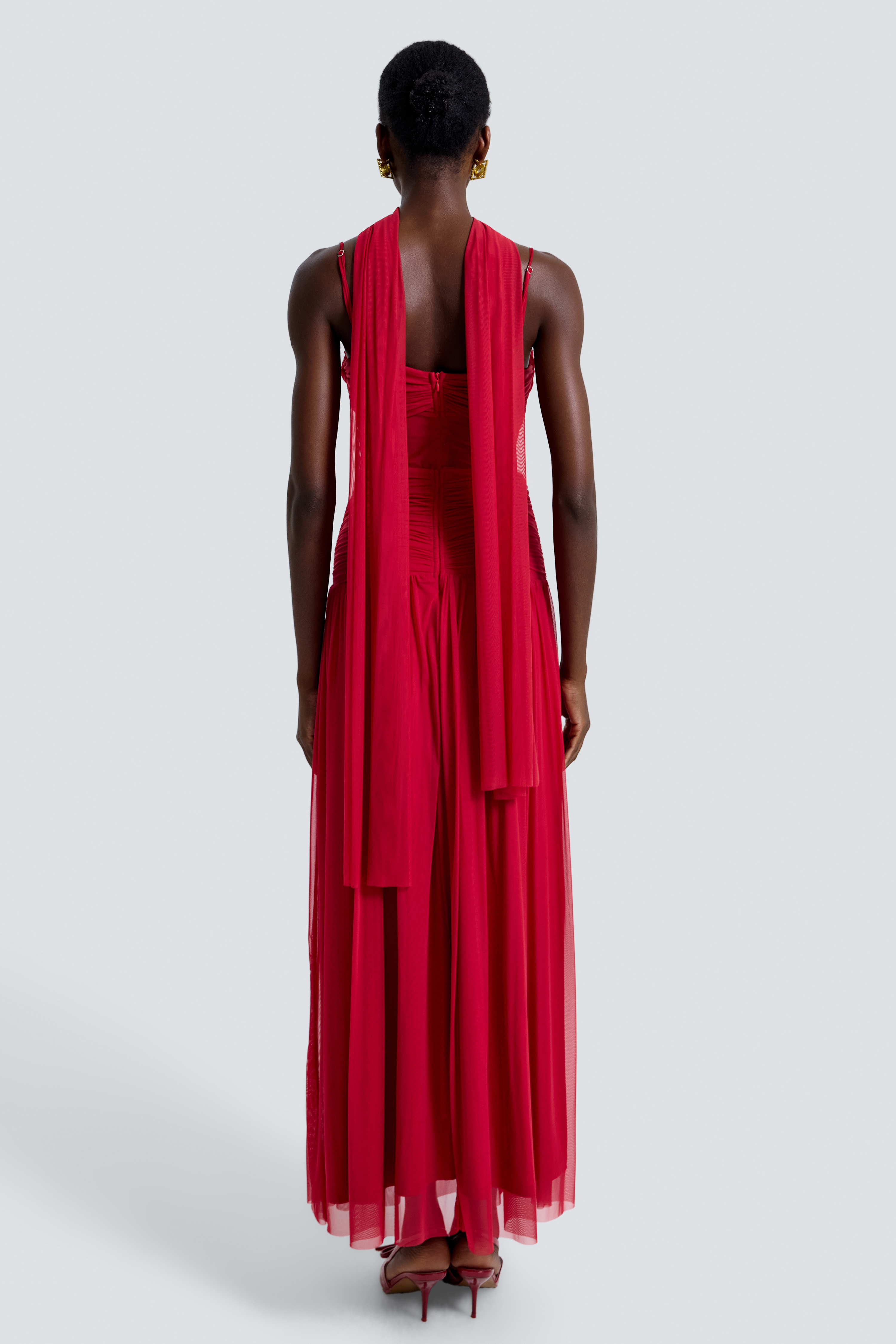 Mesh See-Through Slip Maxi Dress
