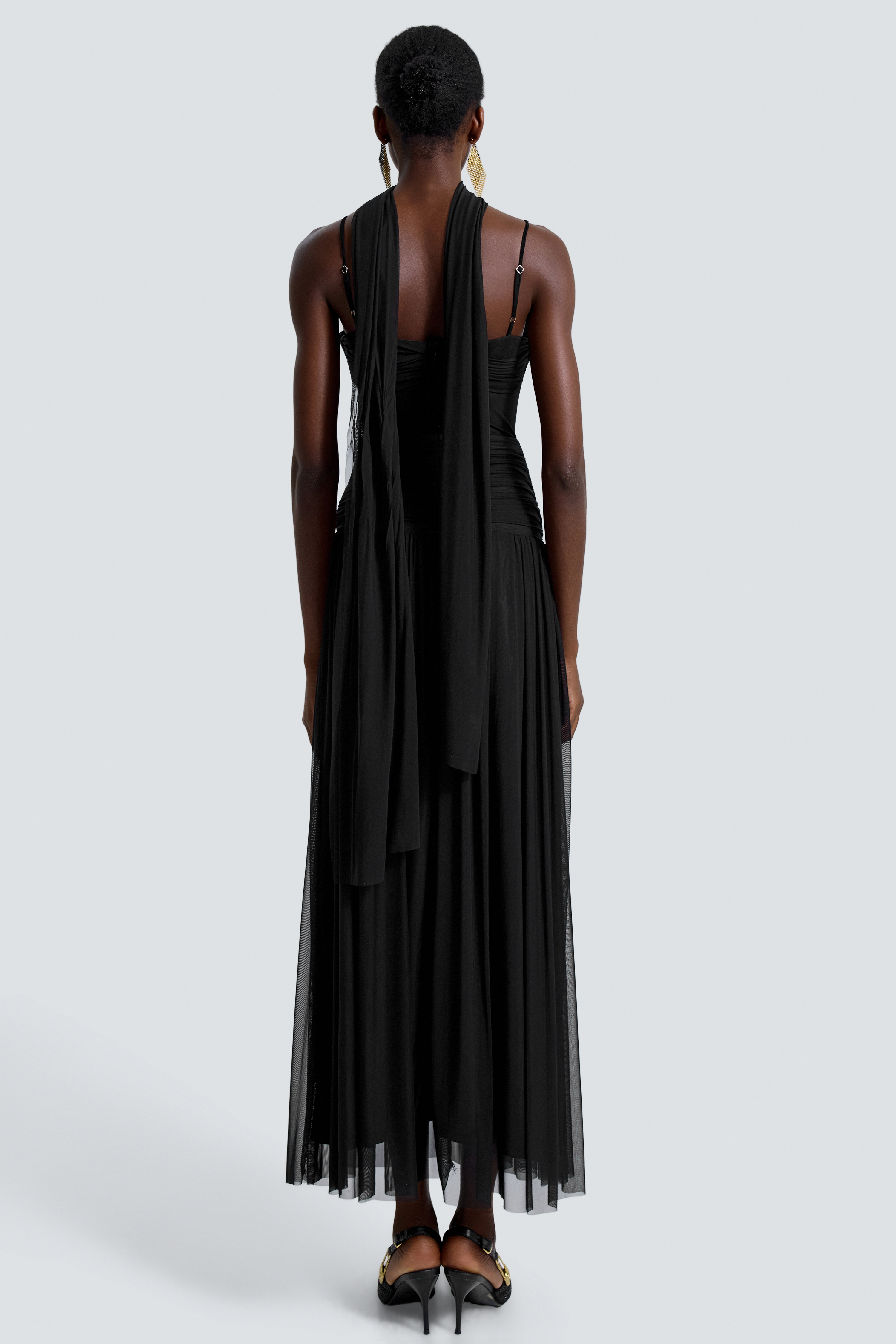 Mesh See-Through Slip Maxi Dress