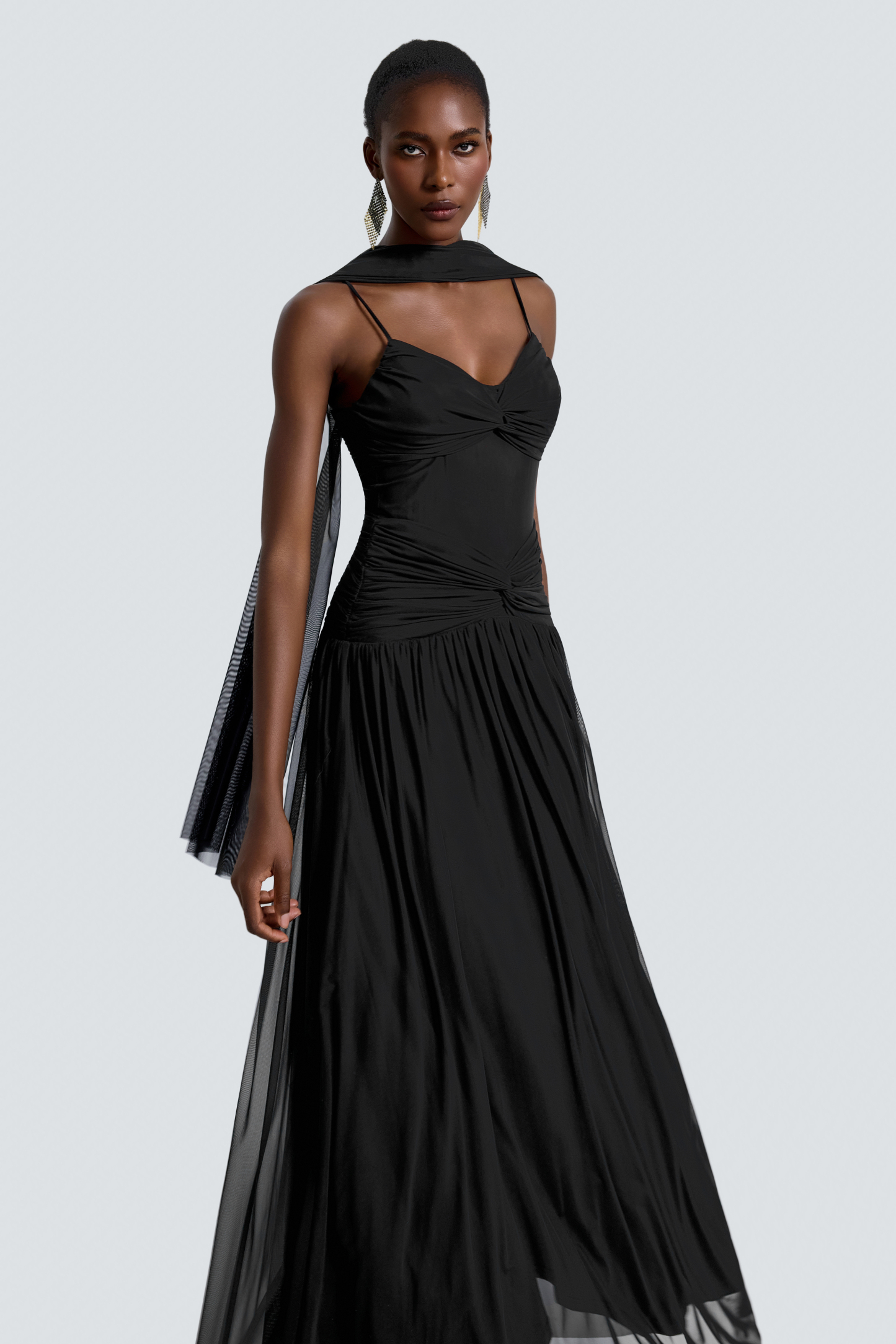 Mesh See-Through Slip Maxi Dress – Violet Aurora