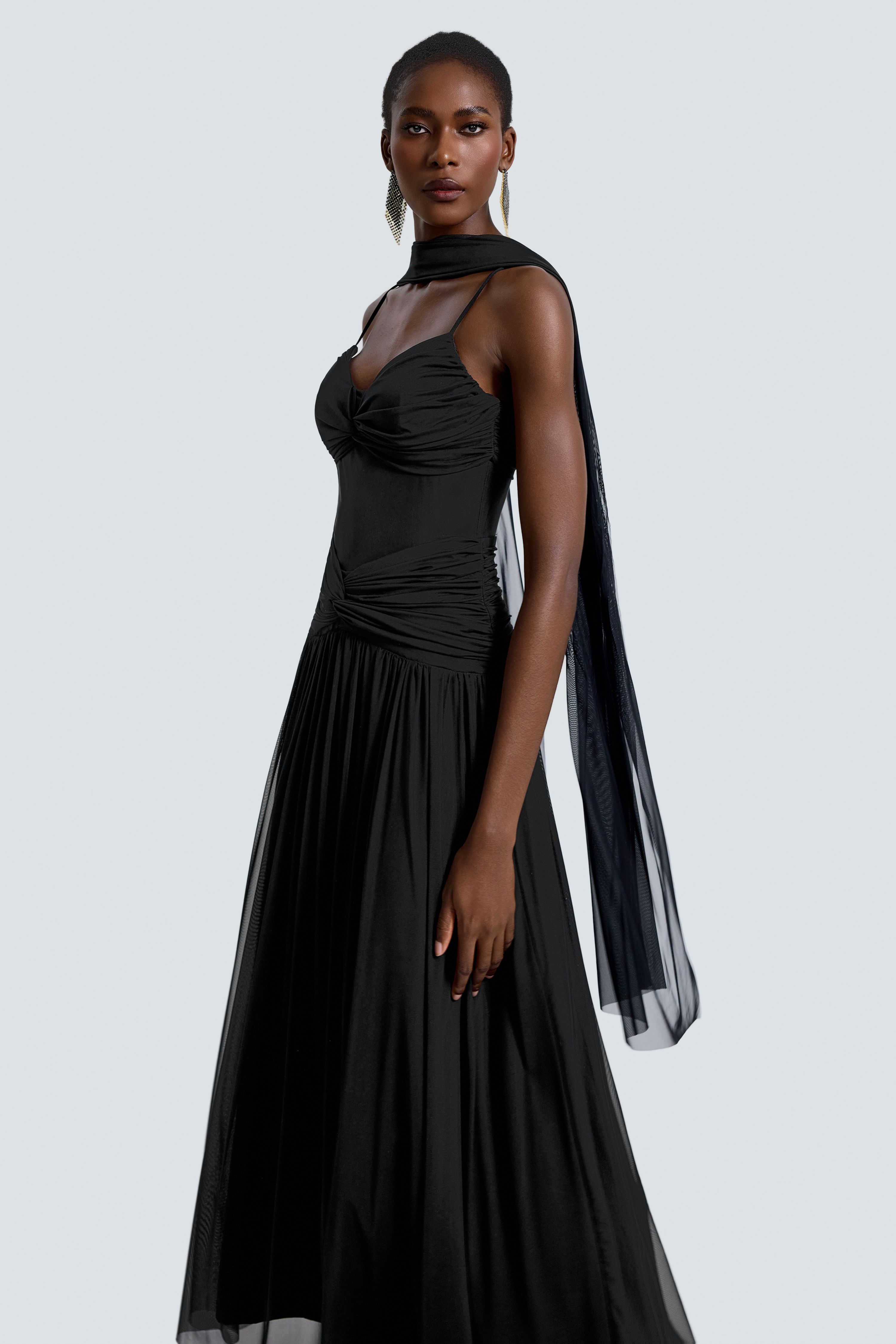 Mesh See-Through Slip Maxi Dress – Violet Aurora