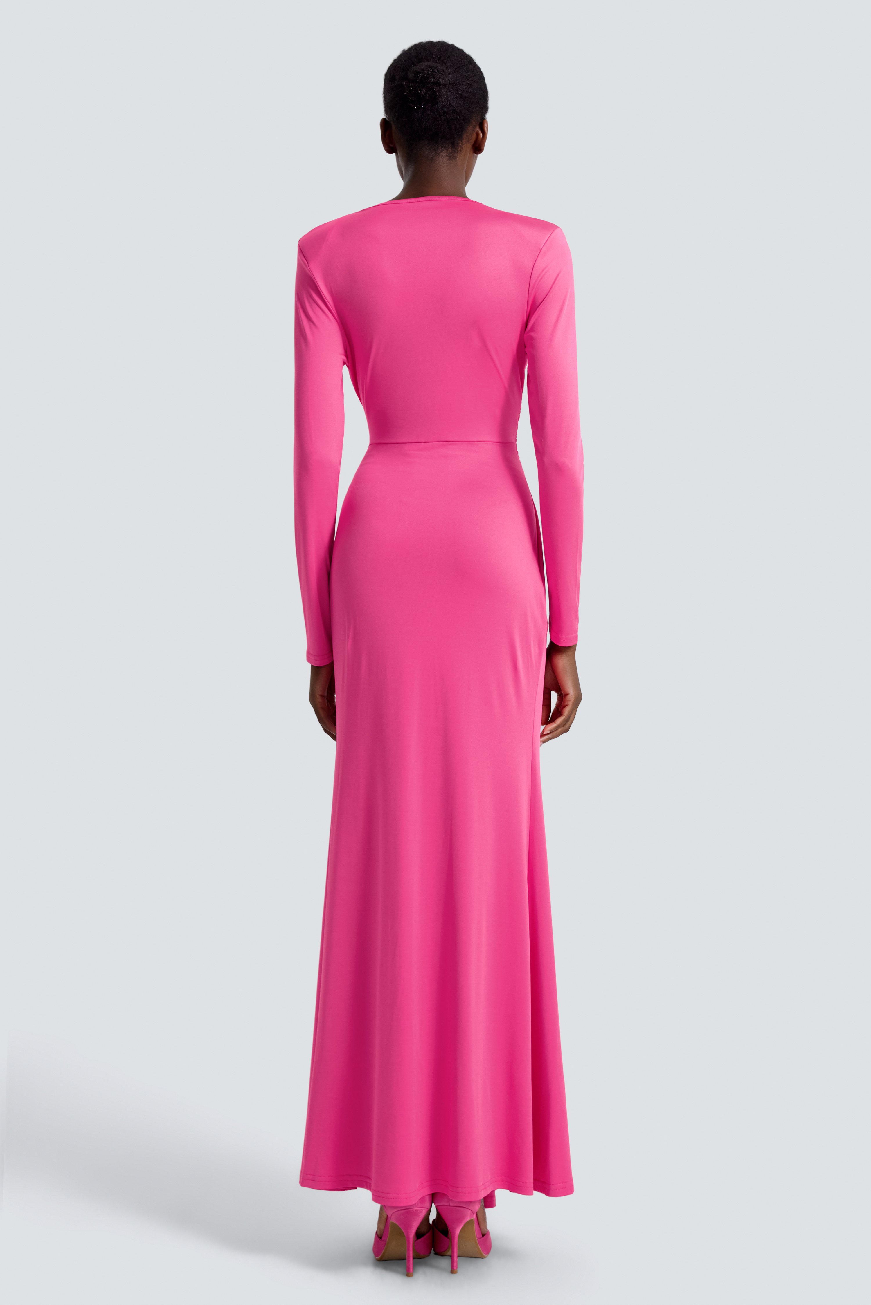 Jersey V-Neck Knotted Maxi Dress