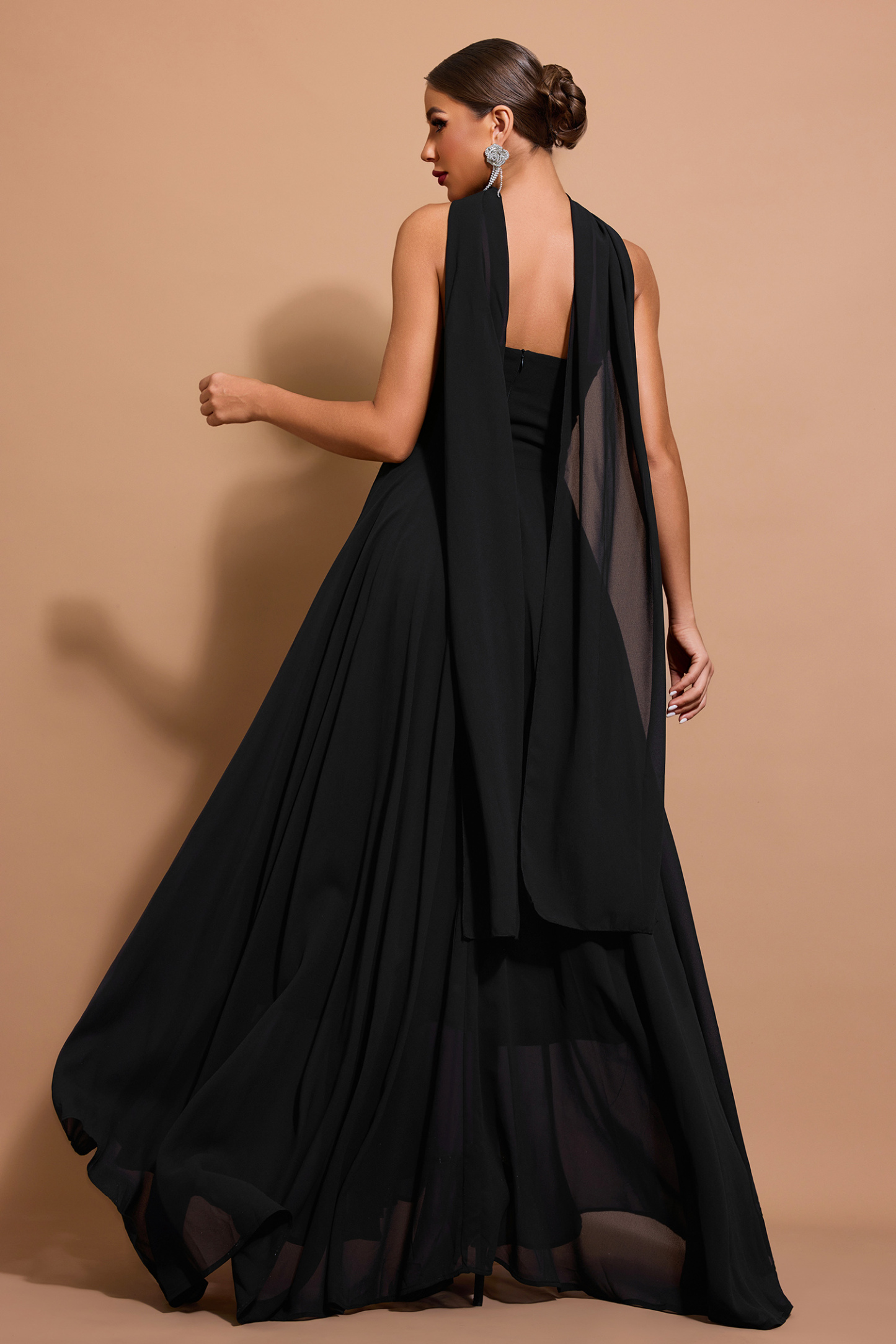 Chiffon Off-Shoulder Maxi Dress
