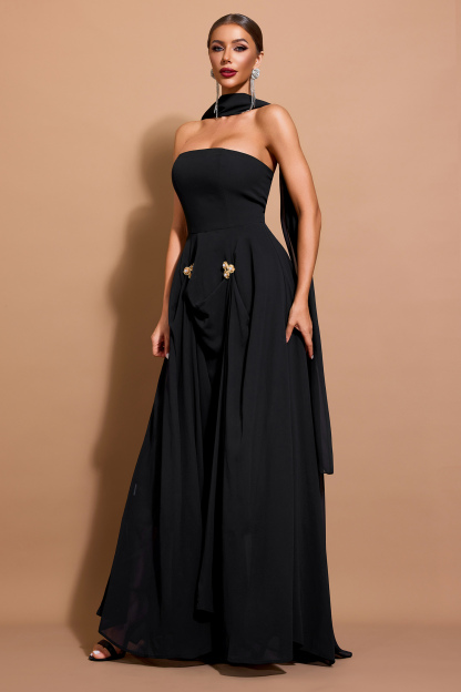 Chiffon Off-Shoulder Maxi Dress