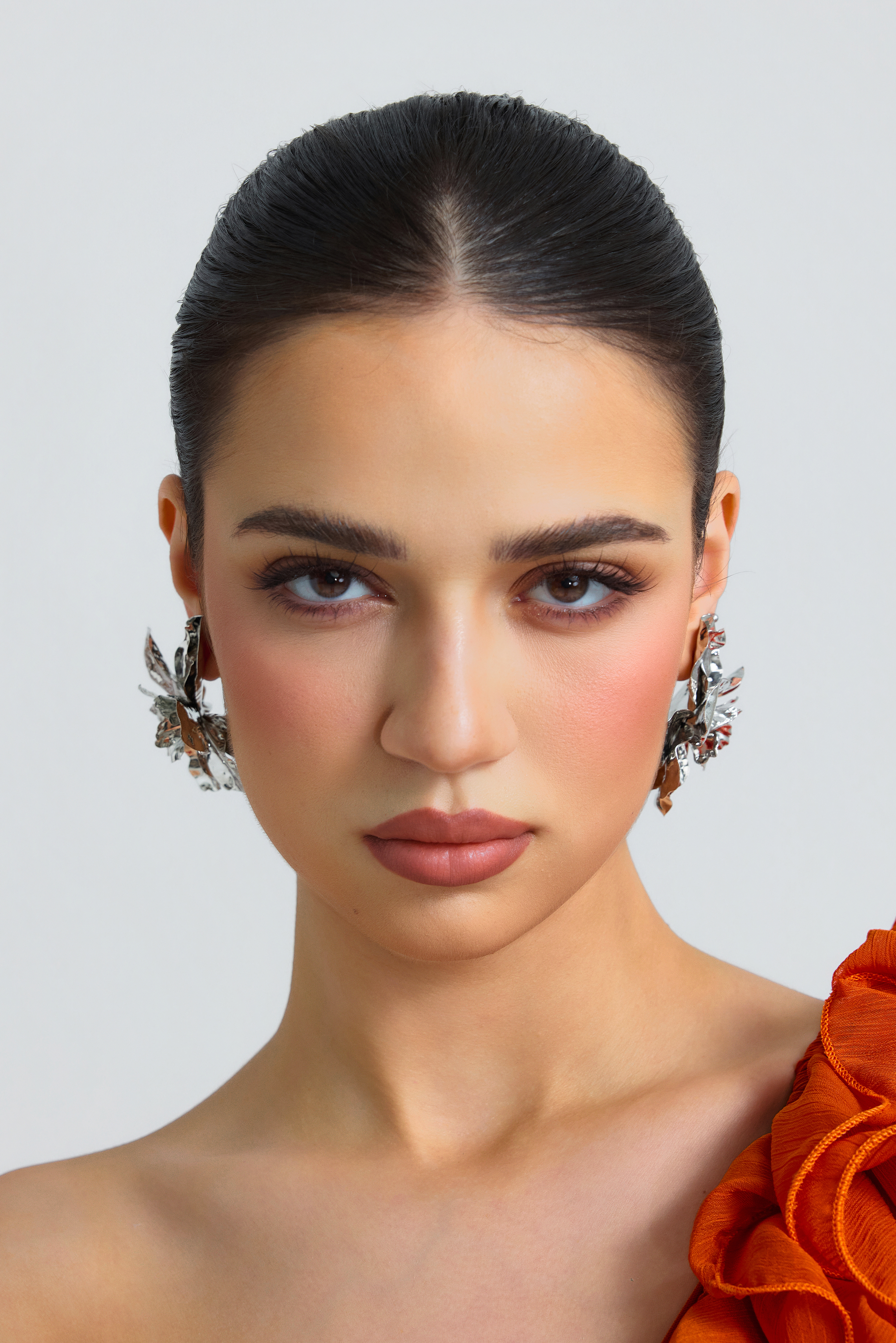 Flower Shape Metal Earrings
