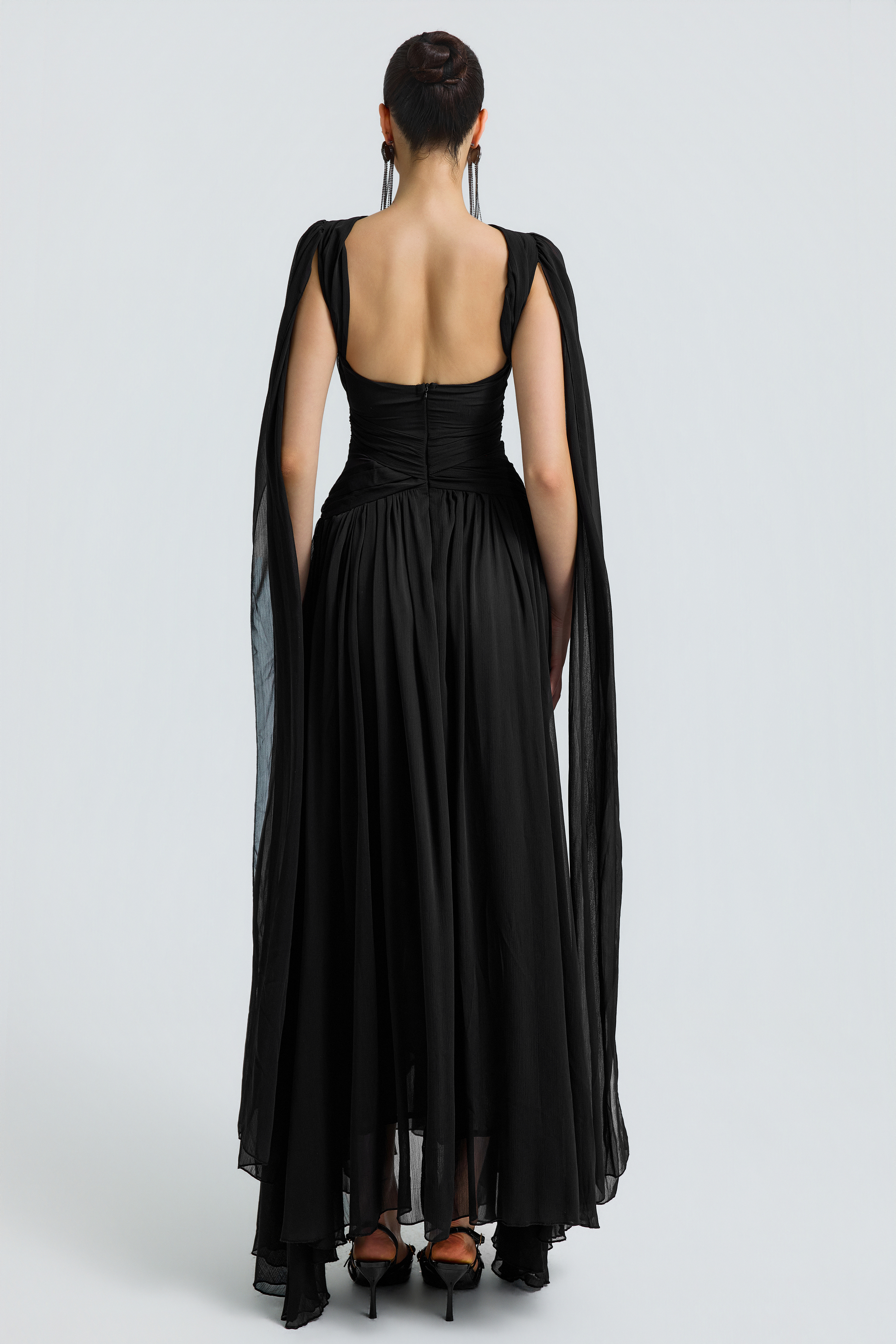 Chiffon Halter Sheer Maxi Dress