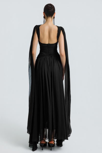 Chiffon Halter Sheer Maxi Dress