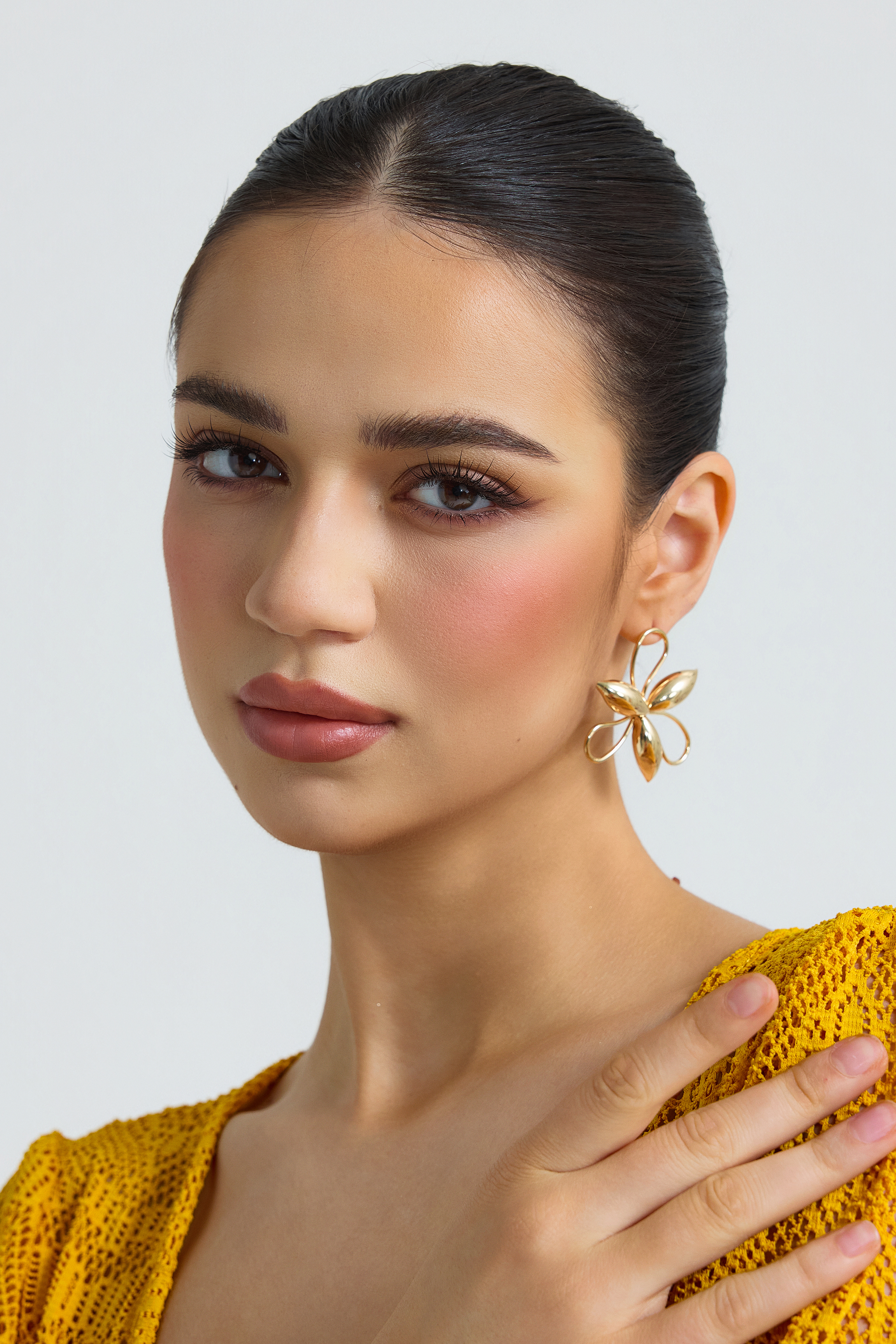 Metal Hollow Flower Earrings