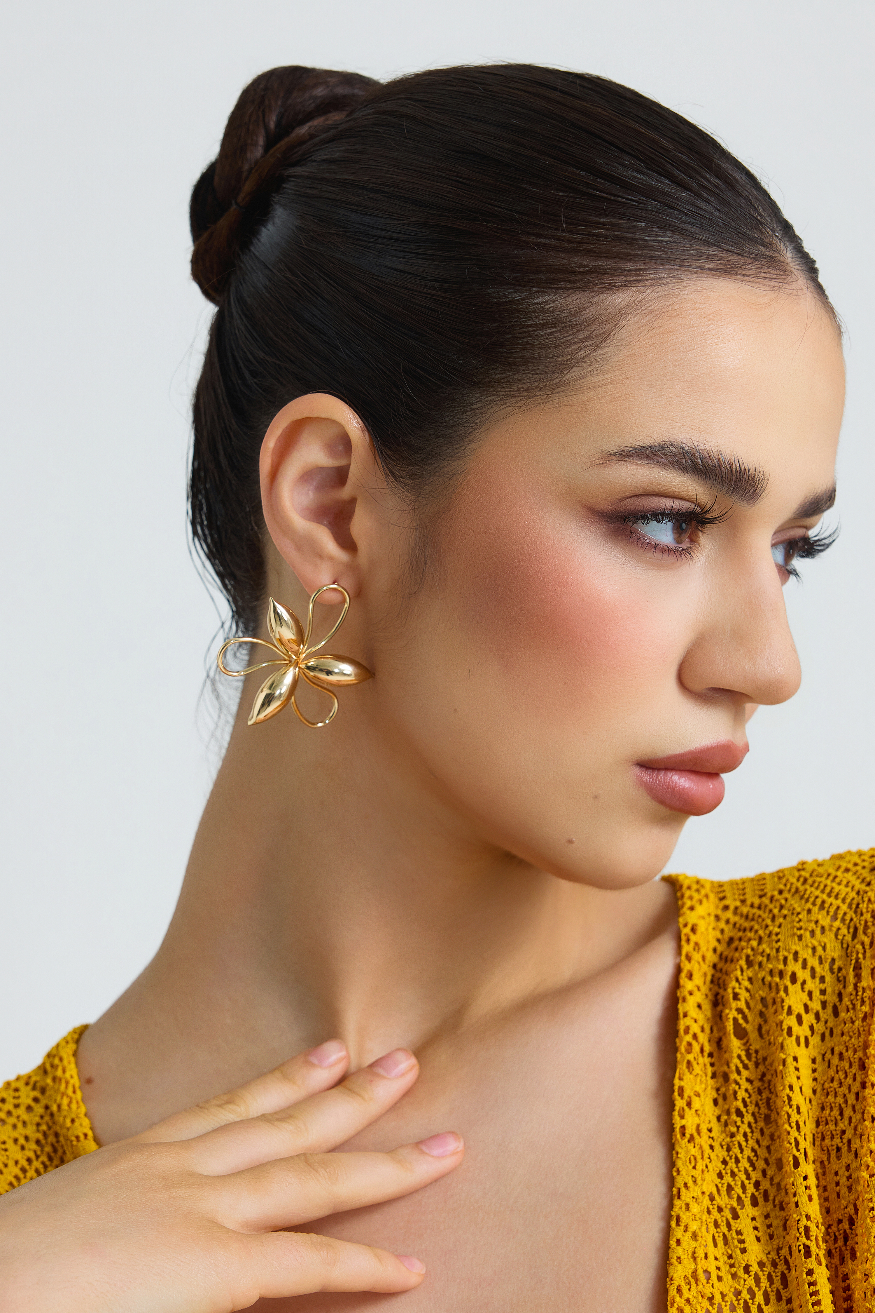 Metal Hollow Flower Earrings