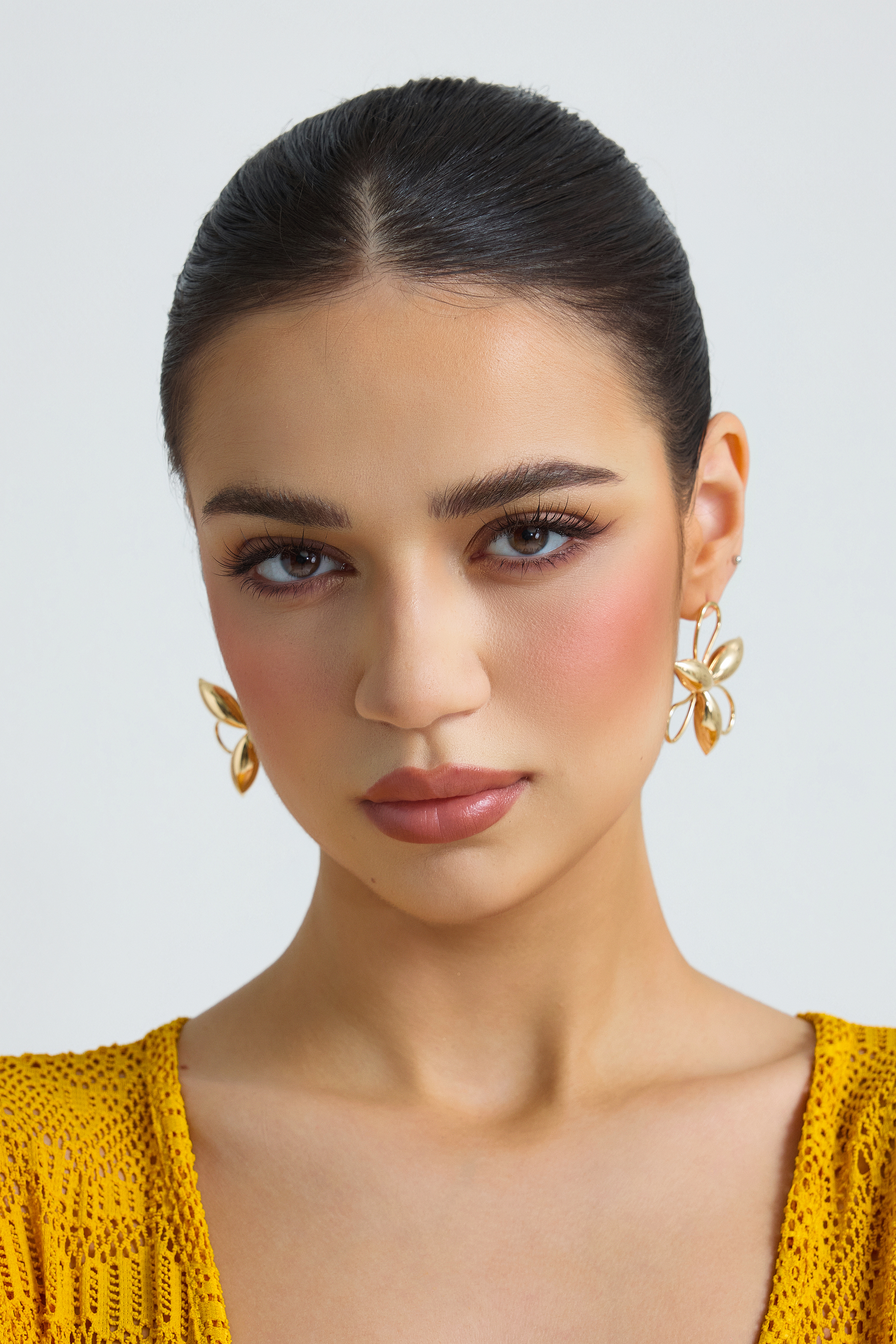 Metal Hollow Flower Earrings