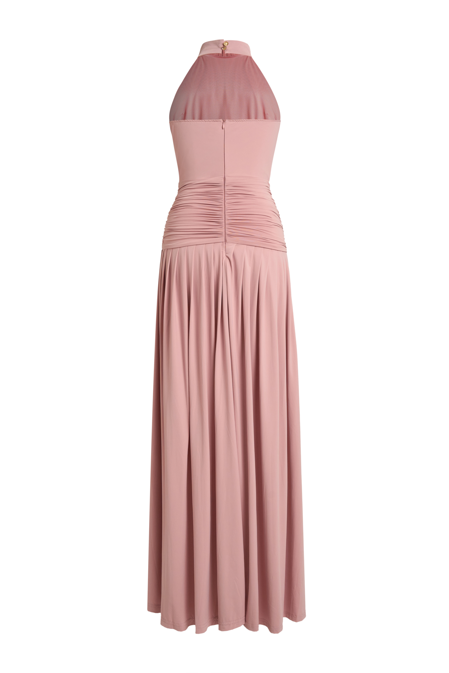 Jersey Gathering Halter Neck Maxi Dress