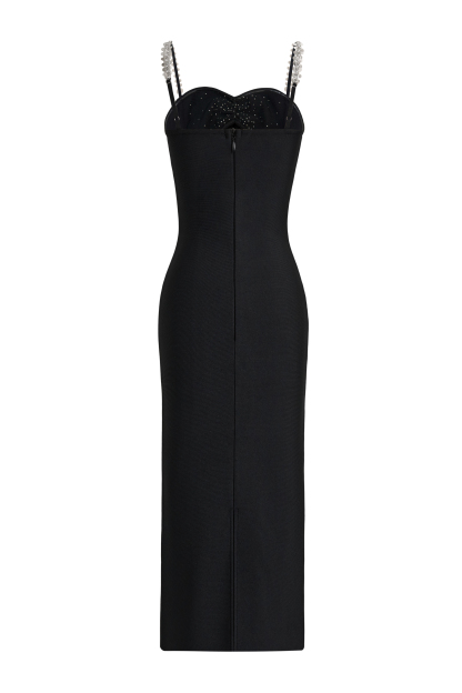 Bandage Sequin Rivet Cut-Out Midi Dress