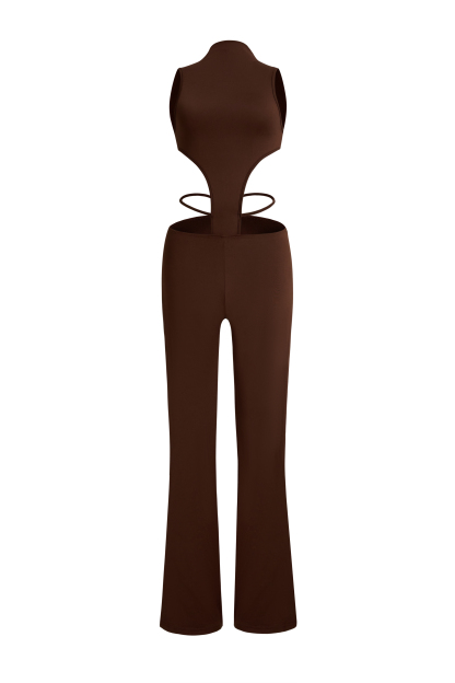 Jersey Cut-Out Backless Jumpsuit