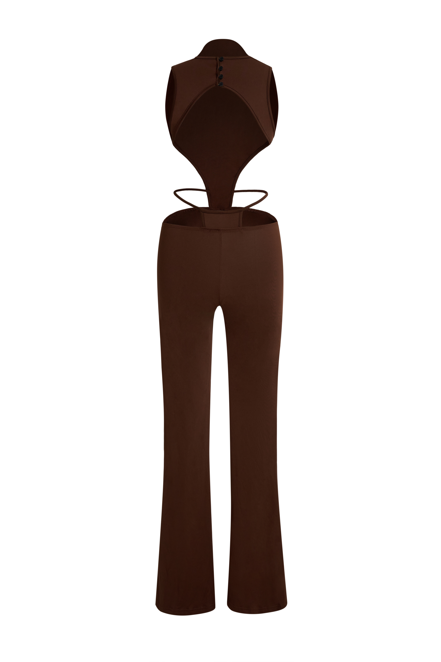 Jersey Cut-Out Backless Jumpsuit