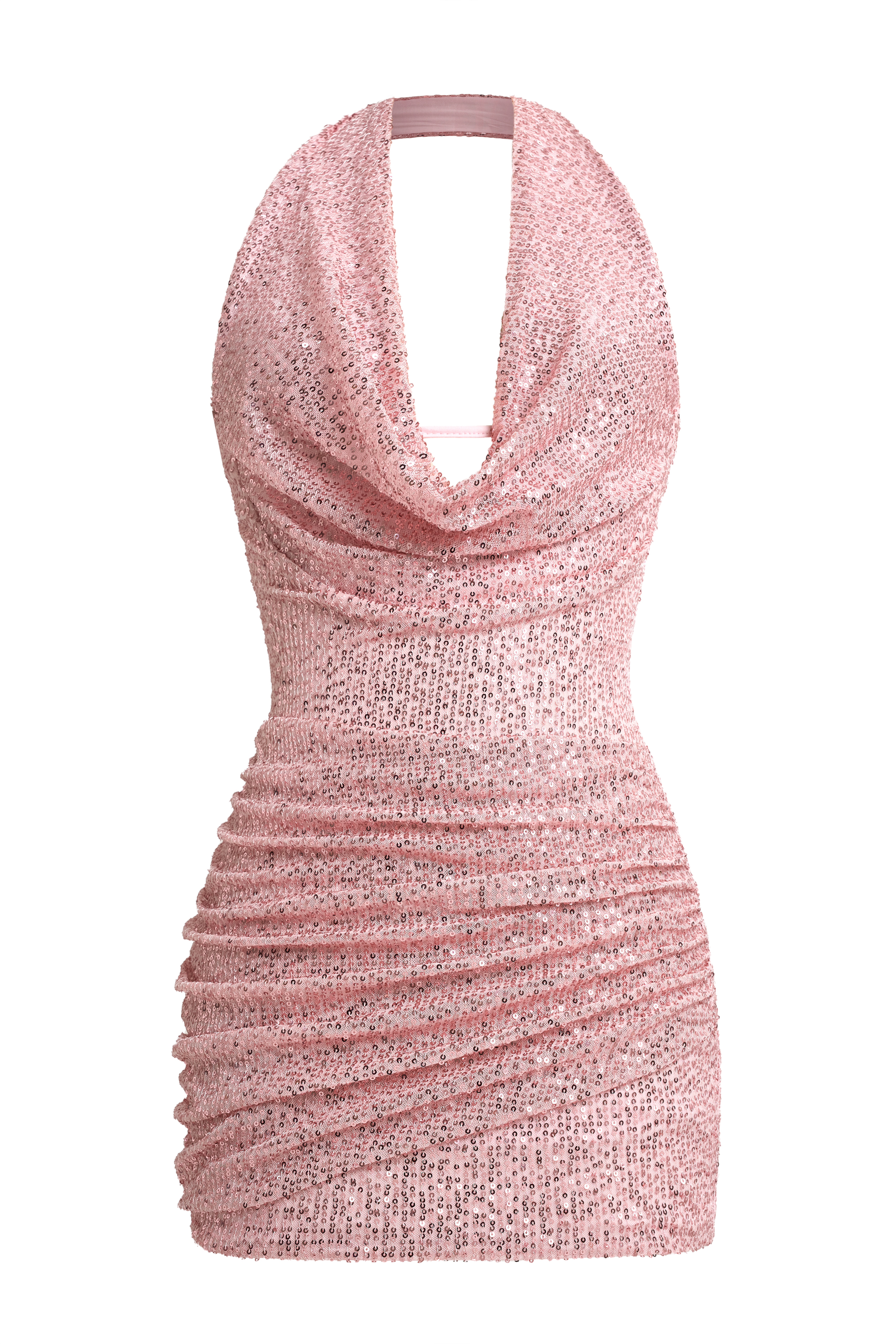 Sequin Halter Neck Backless Mini Dress