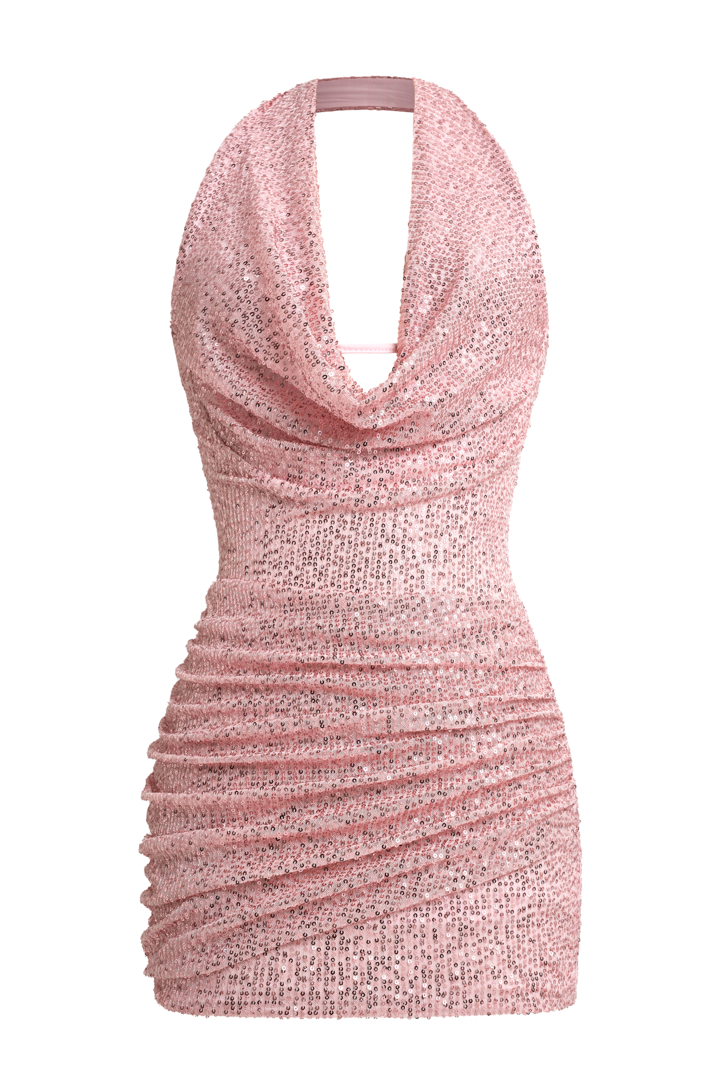 Sequin Halter Neck Backless Mini Dress