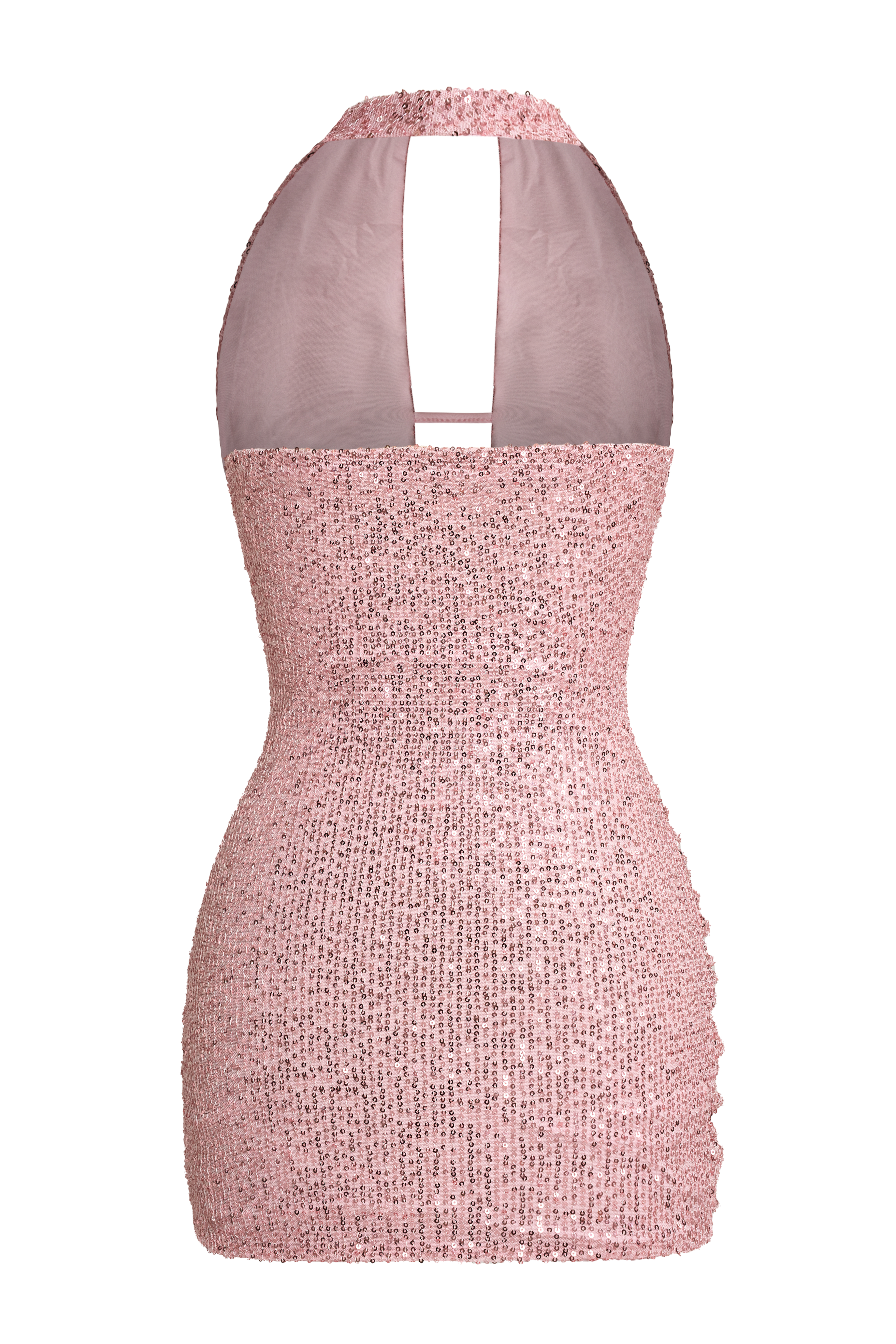Sequin Halter Neck Backless Mini Dress