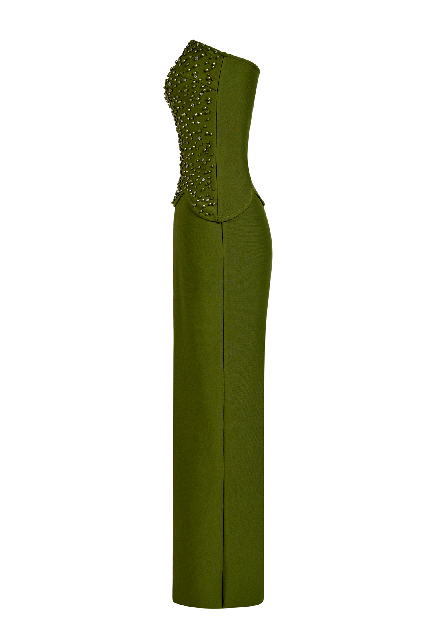 Bandage Rivet Off Shoulder Top & Hight Waist  Maxi Skirt Set
