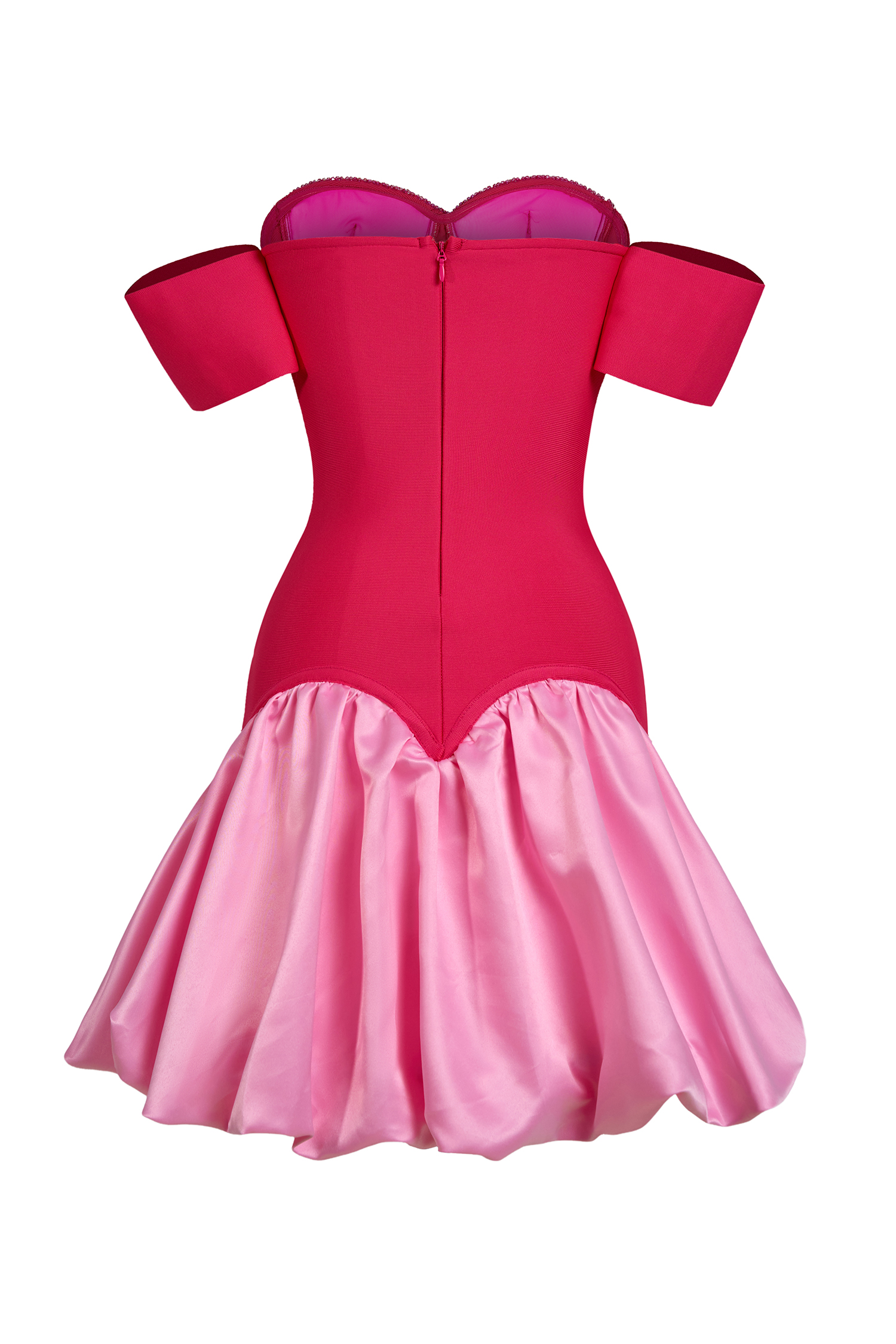 Bandage Splicing Satin Rivet Mini Dress