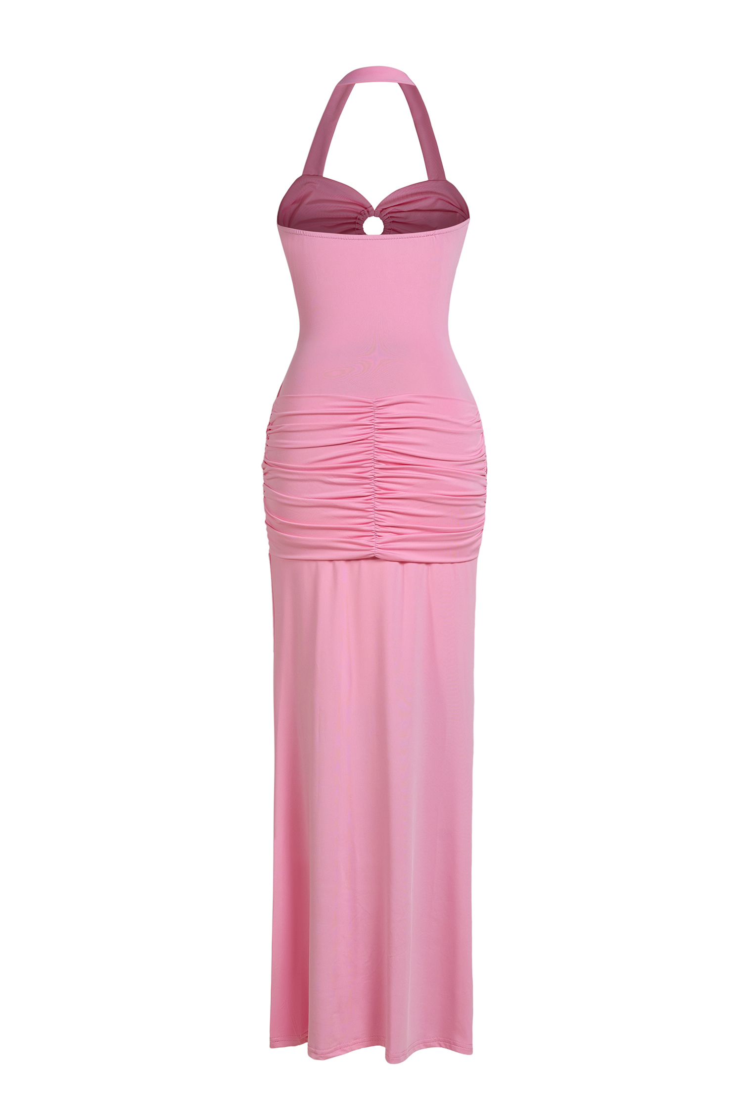 Jersey Gathering Halter Neck Maxi Dress
