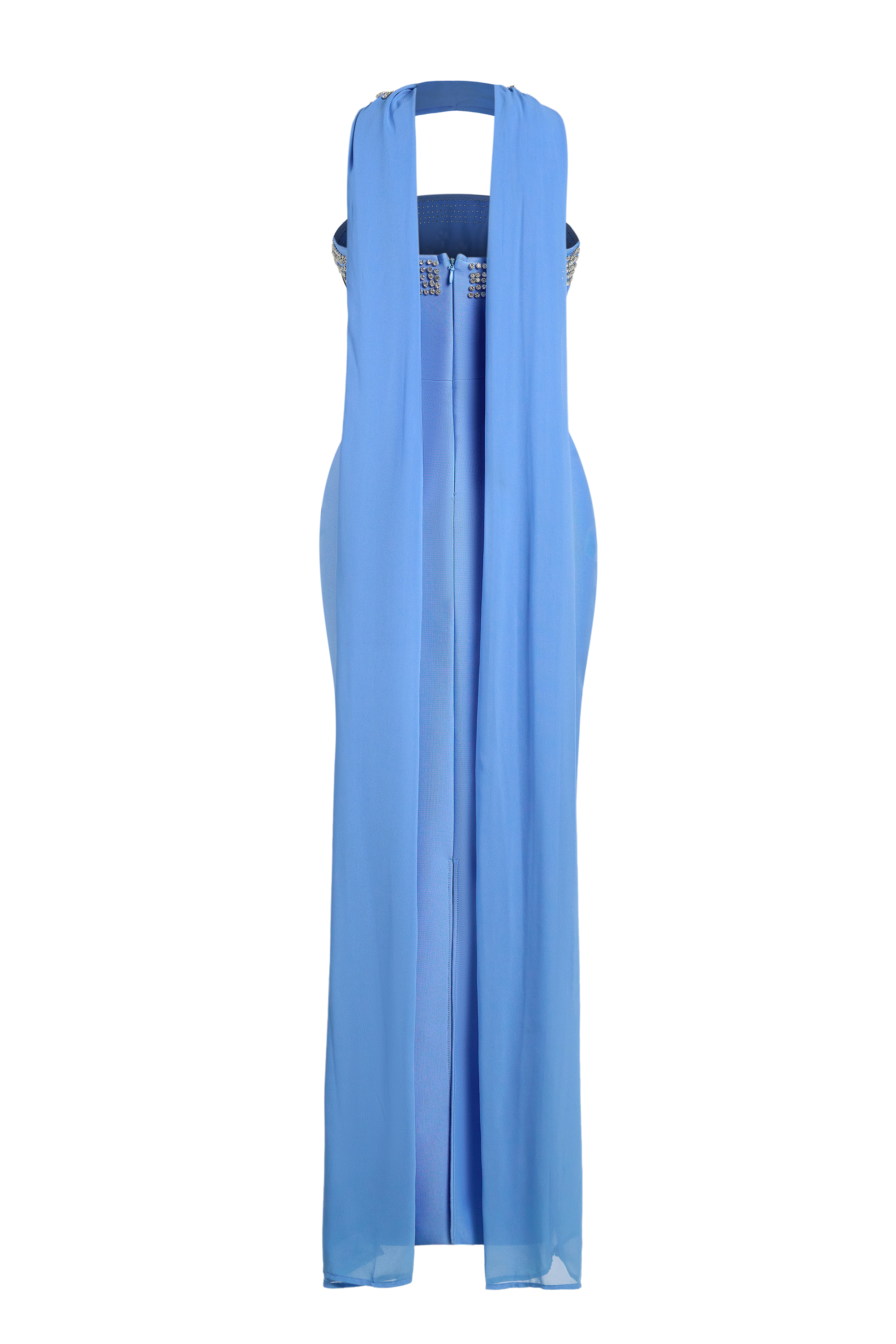 Bandage Rhineston Off Shoulder Maxi Dress