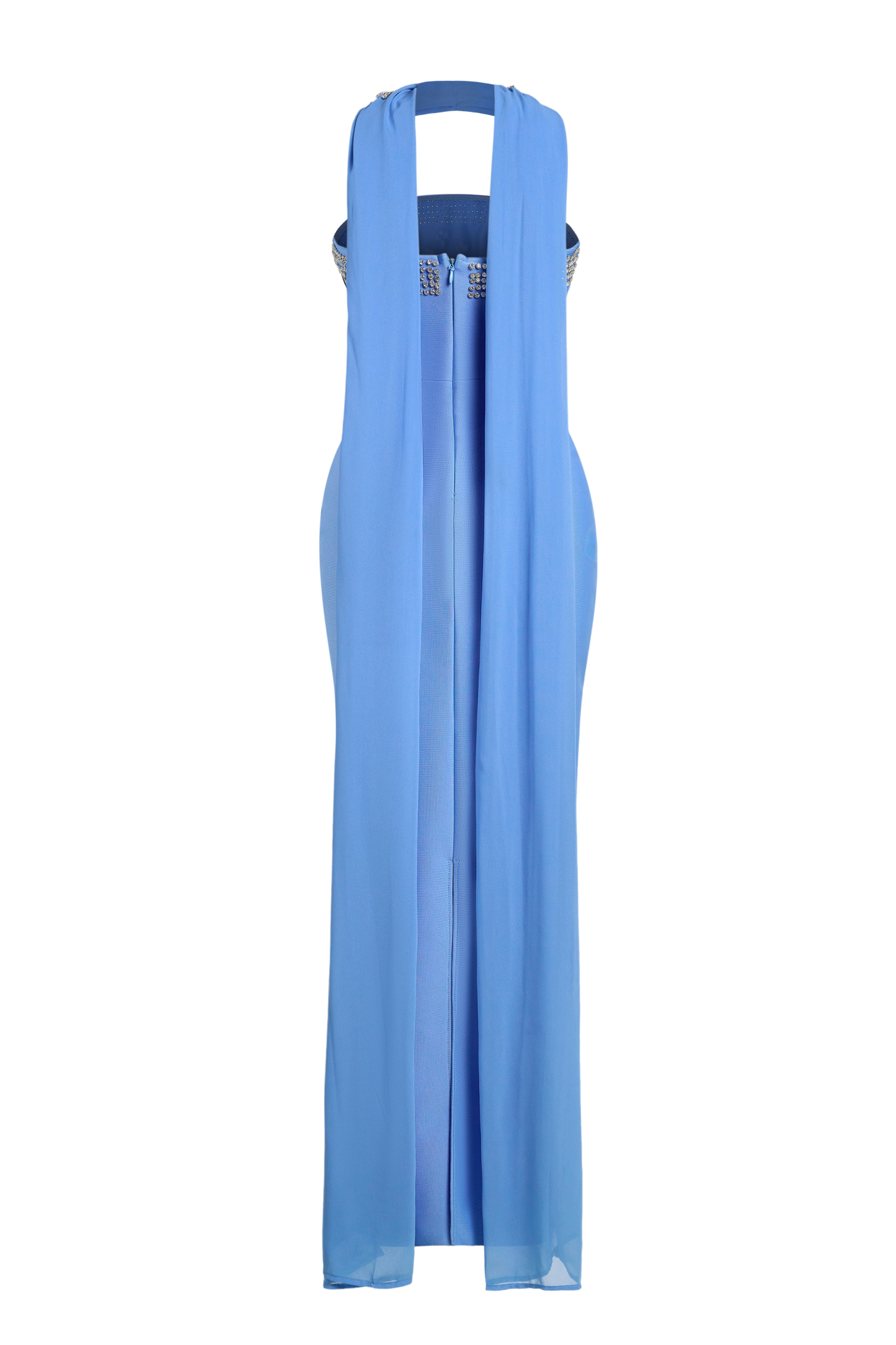 Bandage Rhineston Off Shoulder Maxi Dress