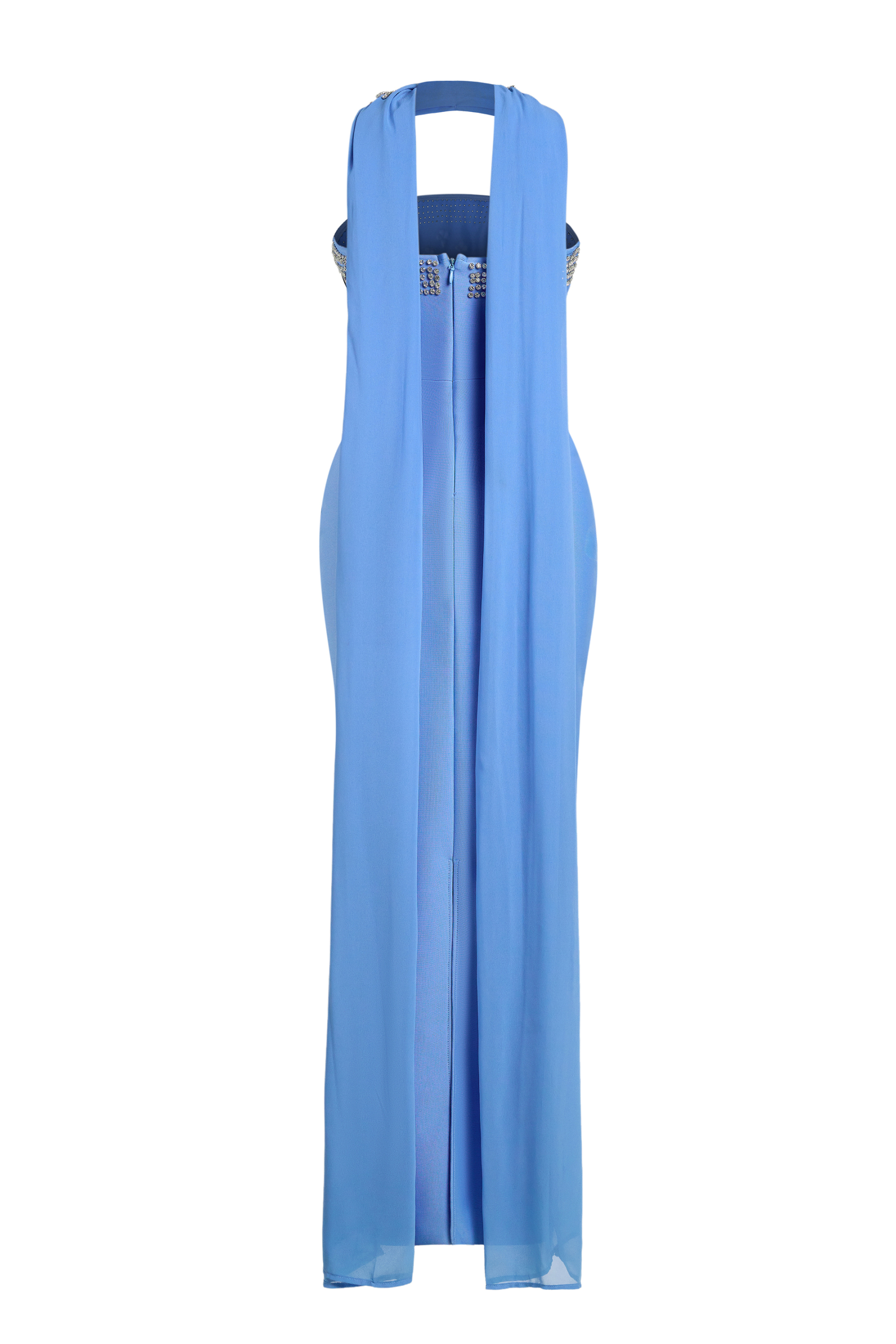 Bandage Rhineston Off Shoulder Maxi Dress